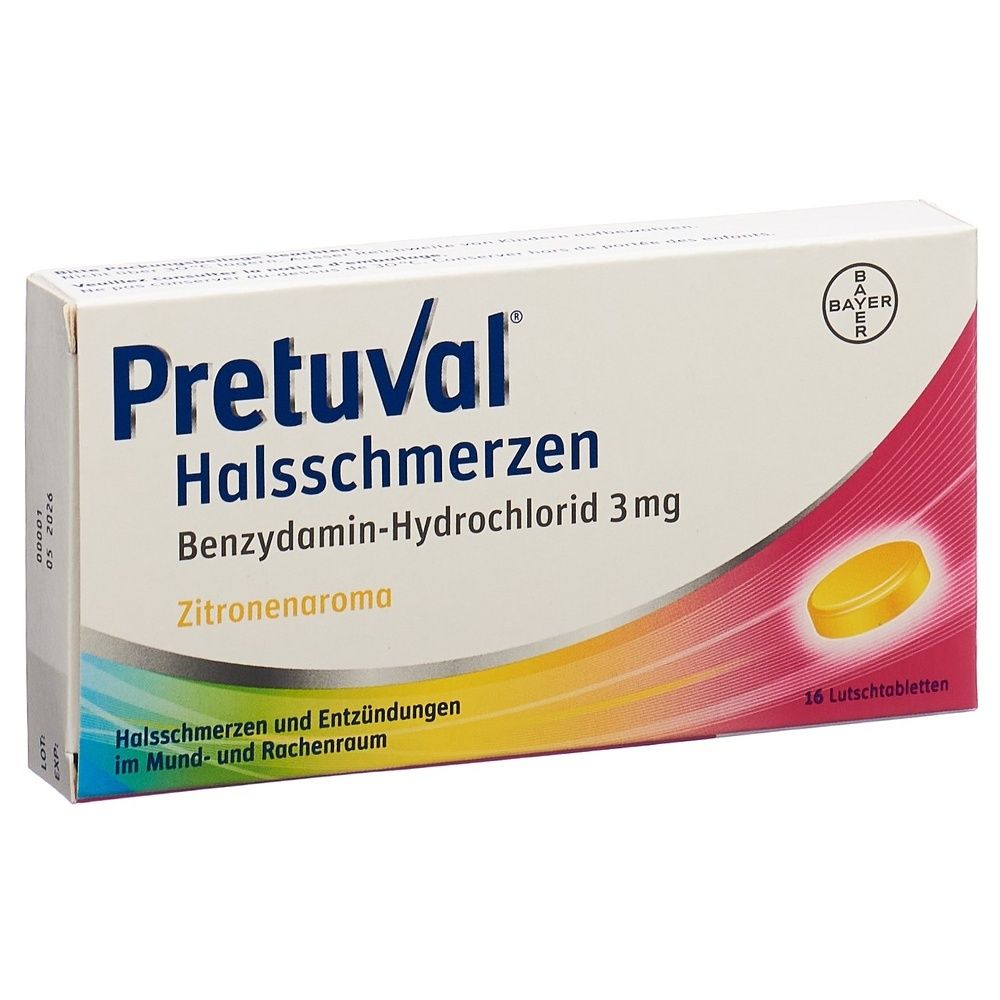 PRETUVAL Halsschmerzen Lutschtabl Zitrone 16 Stk