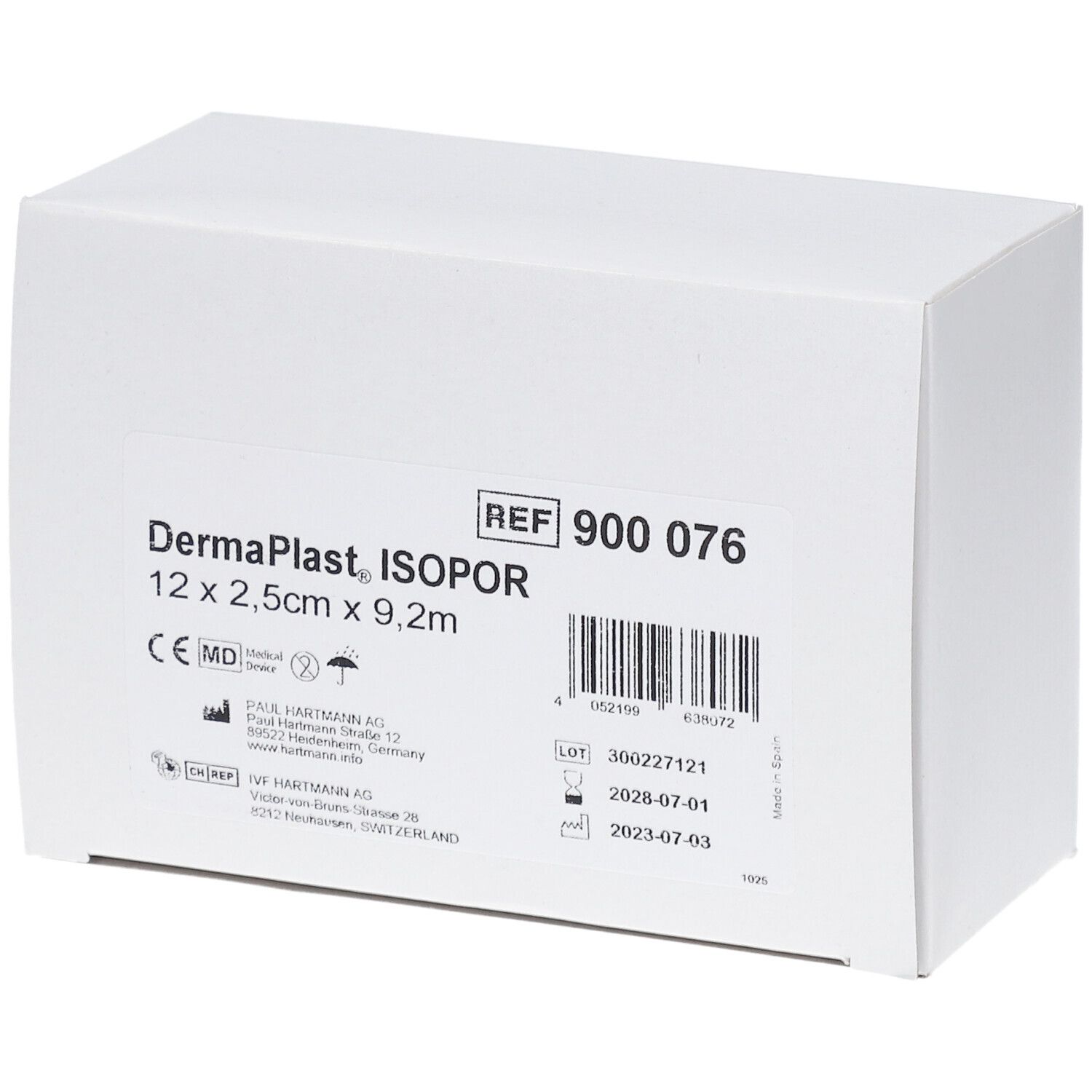 HARTMANN Dermaplast® Isopor 2,5 cm x 9,2 m Weiß