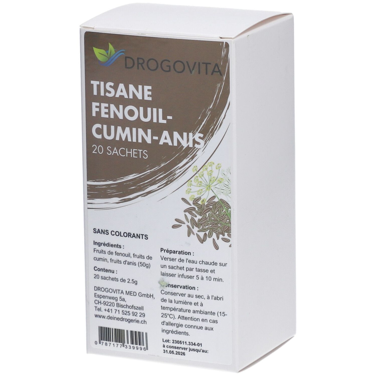 Drogovita Tisane fenouil cumin anis