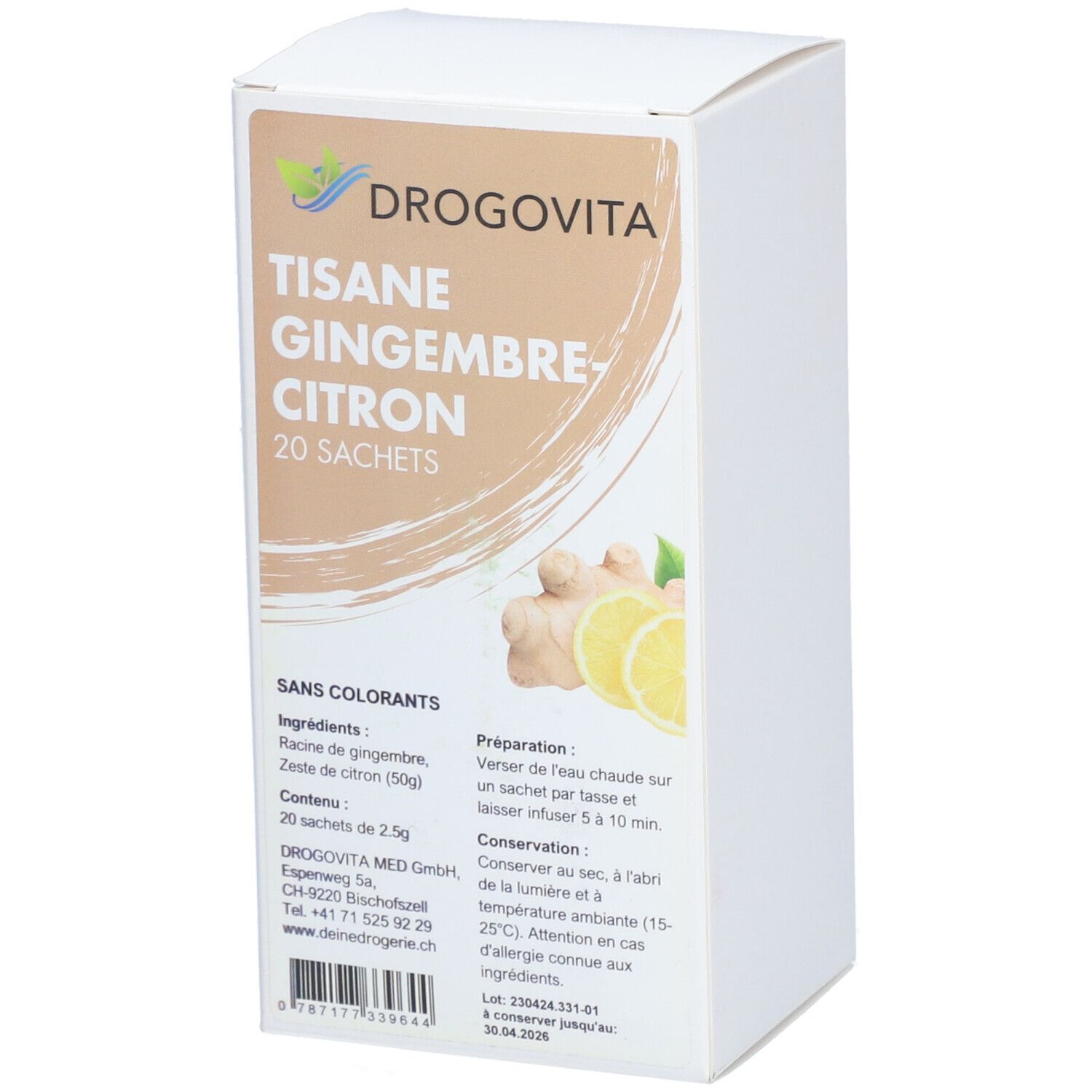 Drogovita Tisane de gingembre citron