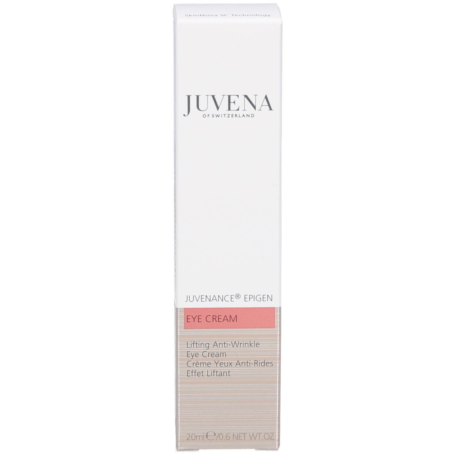 Dos de l'emballage du produit. Texte en plusieurs langues. Nom et marque visibles.