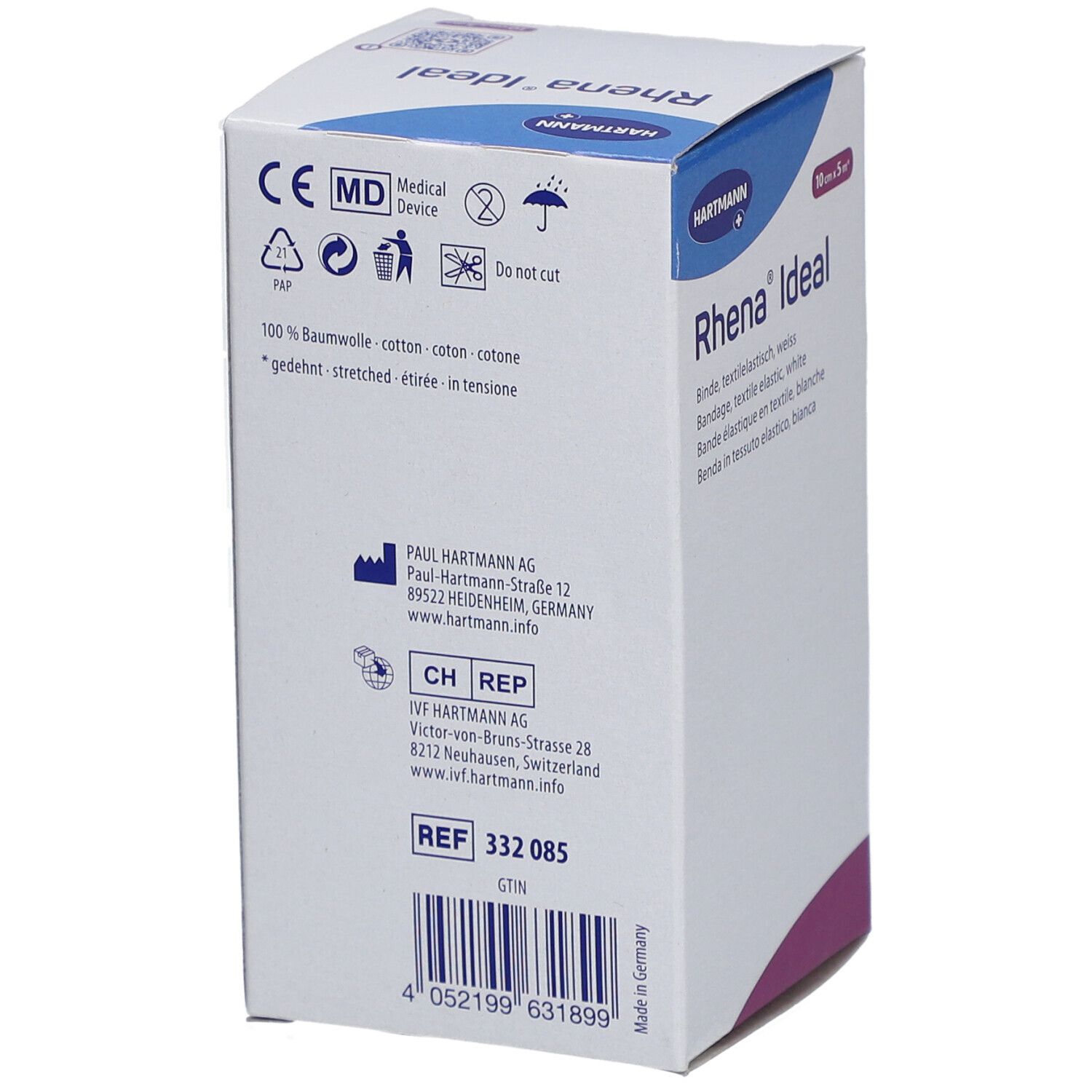 HARTMANN Rhena® Ideal Elastische Textilbinde, weiß 10 cm x 5 m