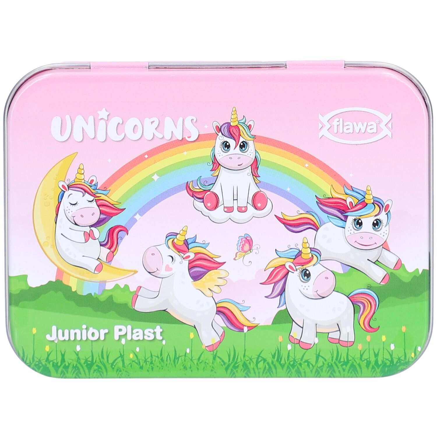 flawa® Junior Plast Pansements enfants boîte métal Licorne