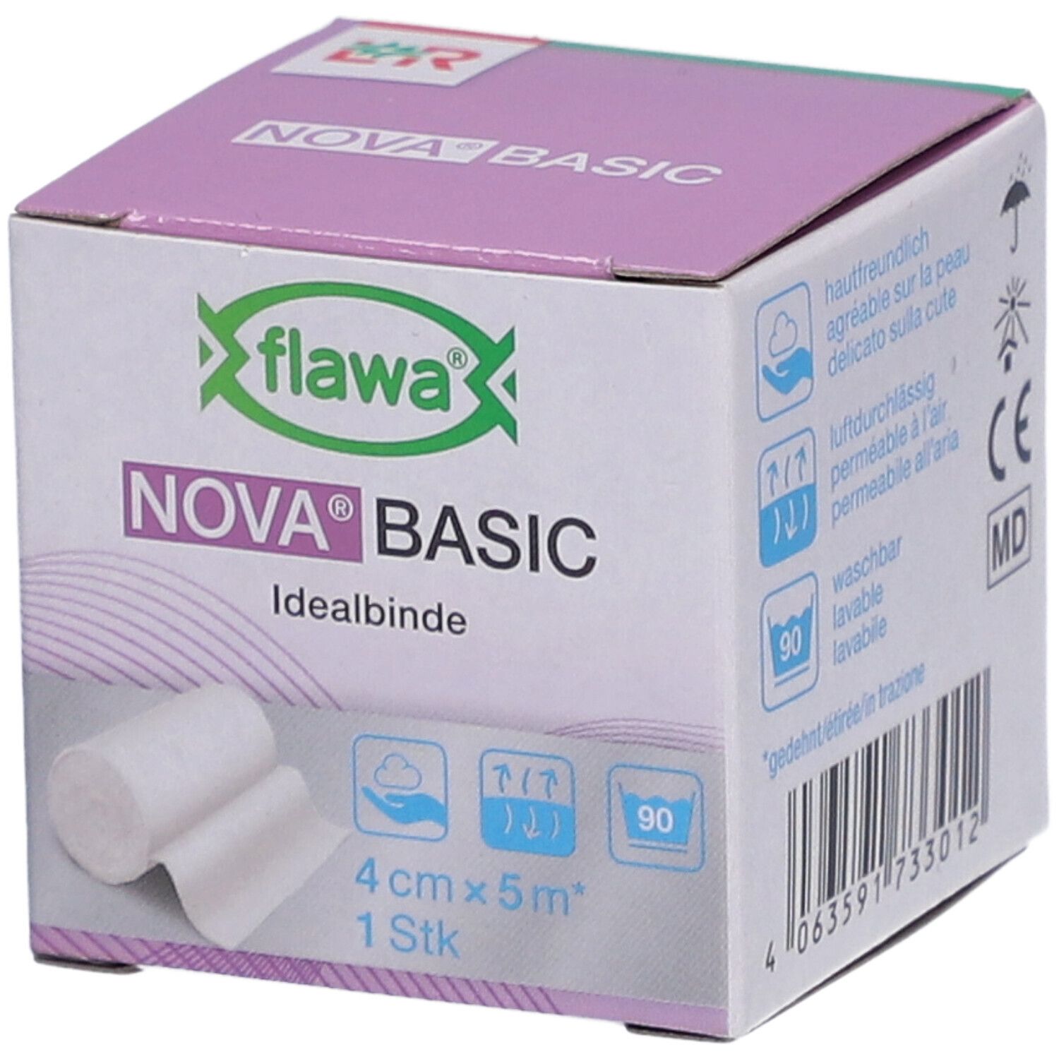 FLAWA Nova Basic elastische Idealbinde 4 cm x 5 m