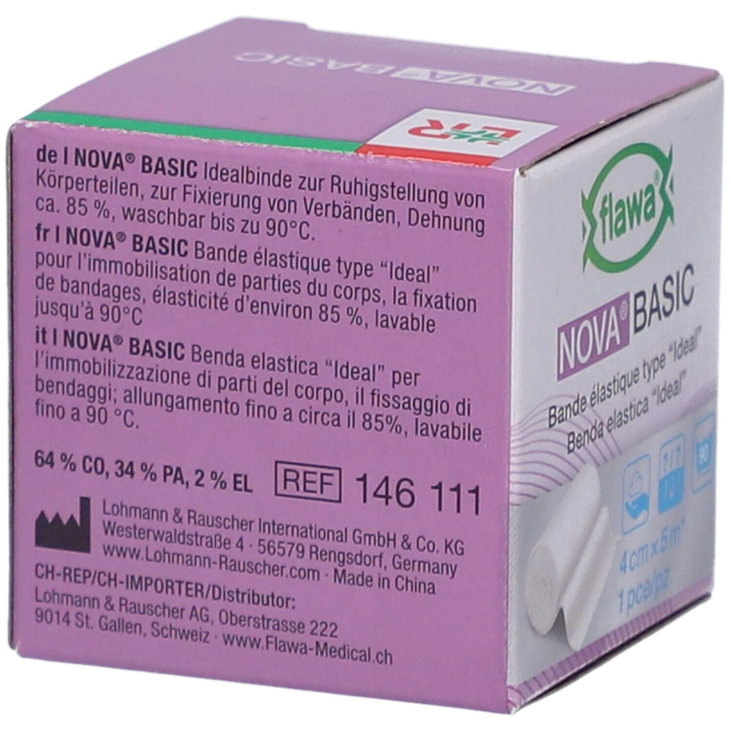 FLAWA Nova Basic elastische Idealbinde 4 cm x 5 m