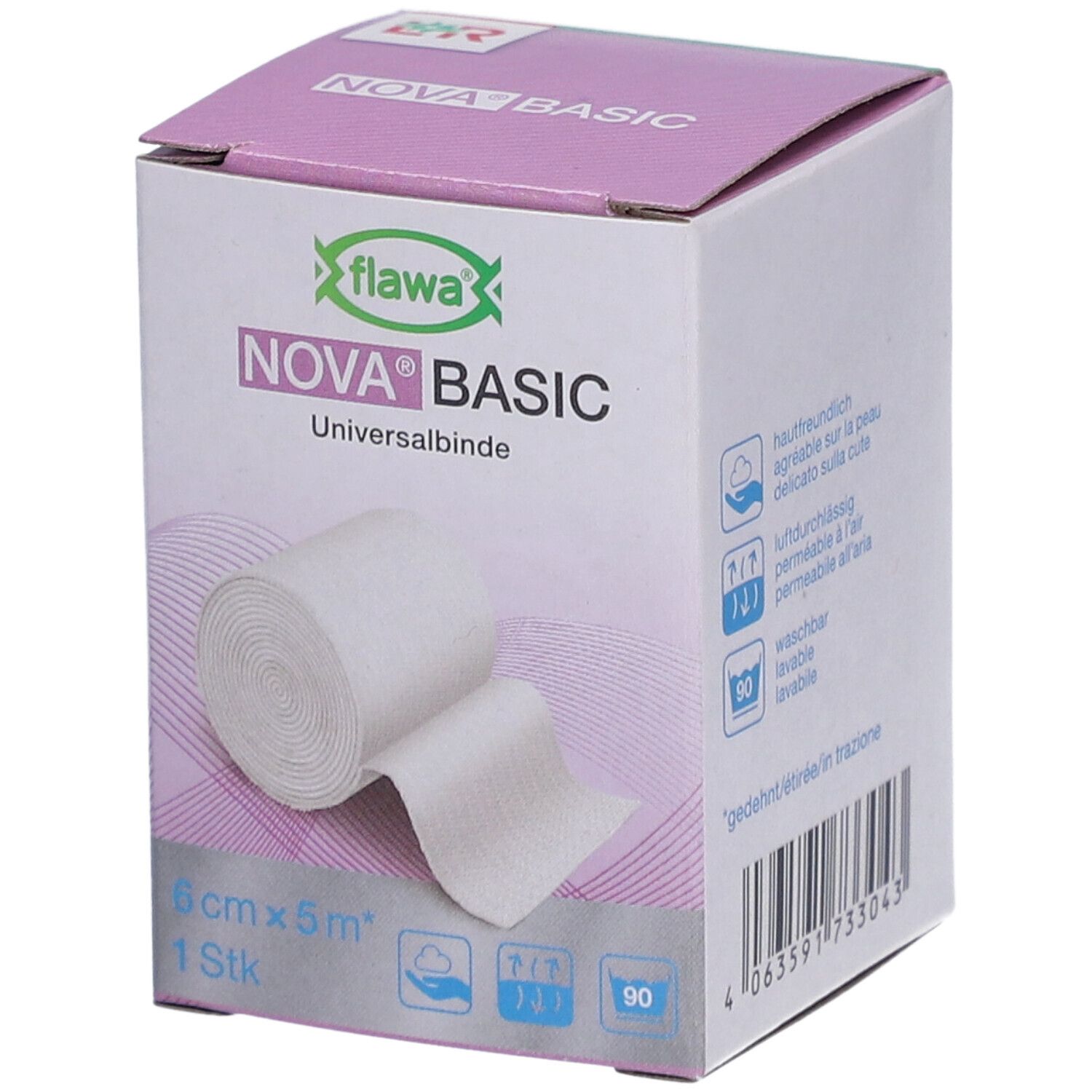 FLAWA Nova Basic elastische Idealbinde 6 cm x 5 m