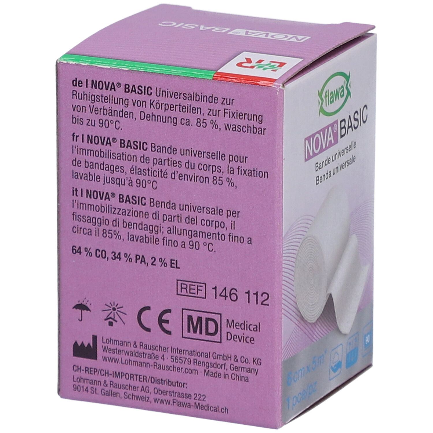 FLAWA Nova Basic elastische Idealbinde 6 cm x 5 m