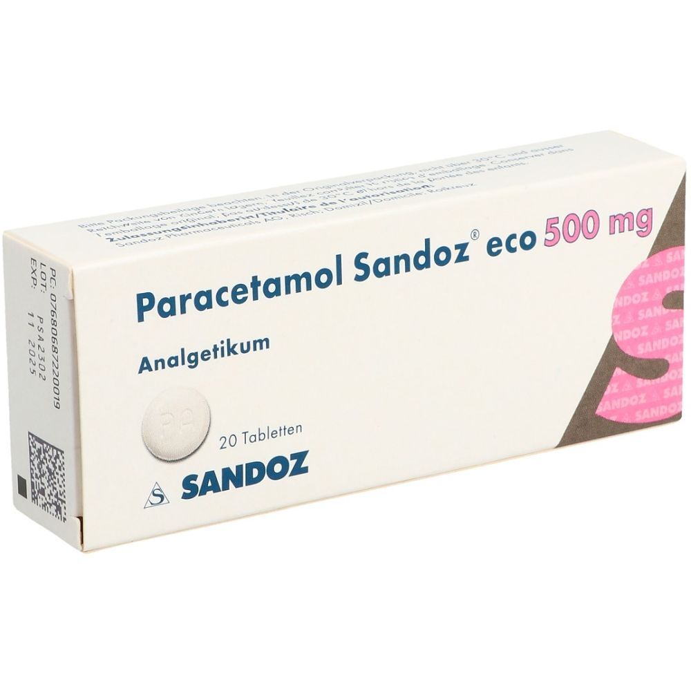 PARACETAMOL Sandoz eco Tabl 500 mg 20 Stk