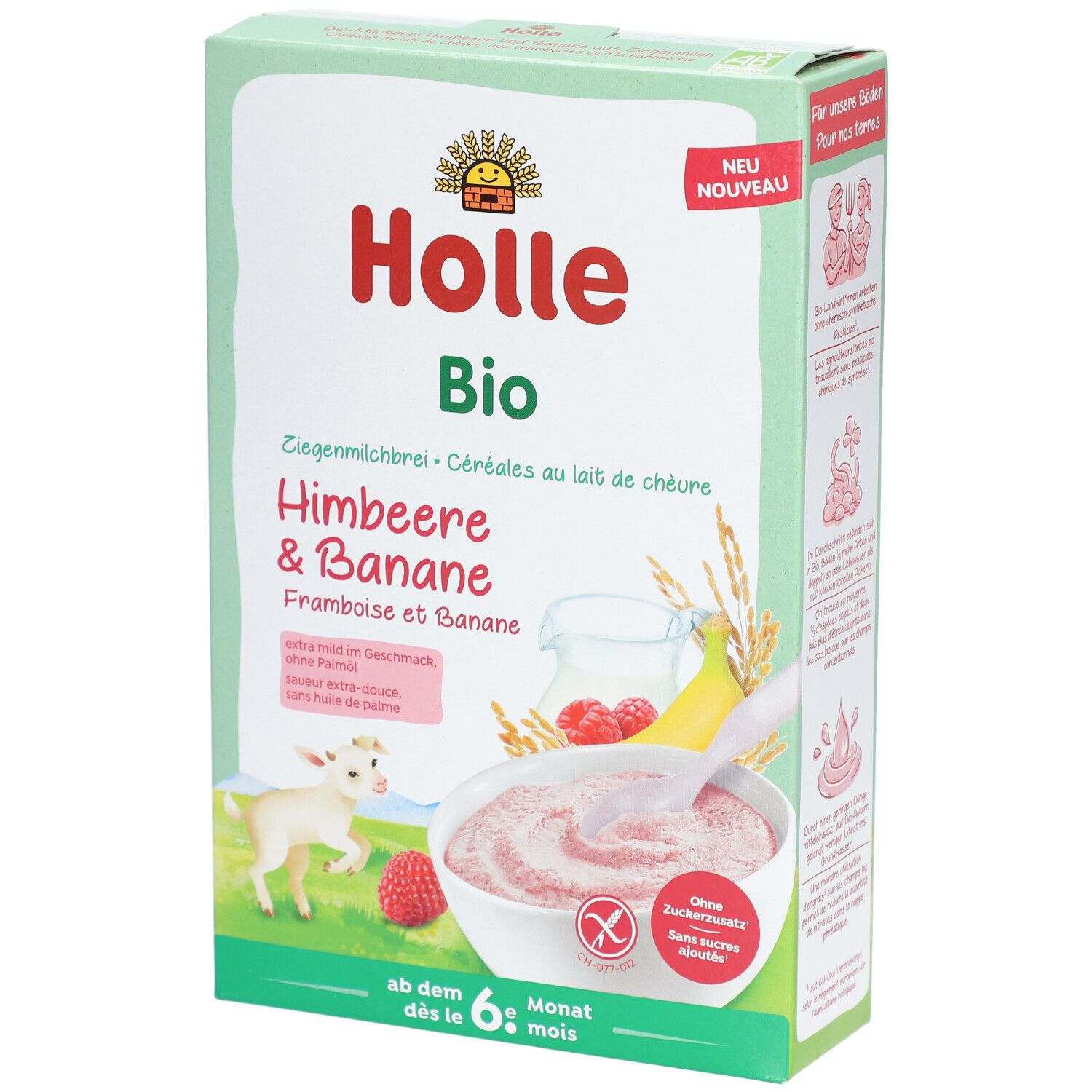 Holle Bio-Milchbrei Himbeere und Banane aus Ziegenmilch