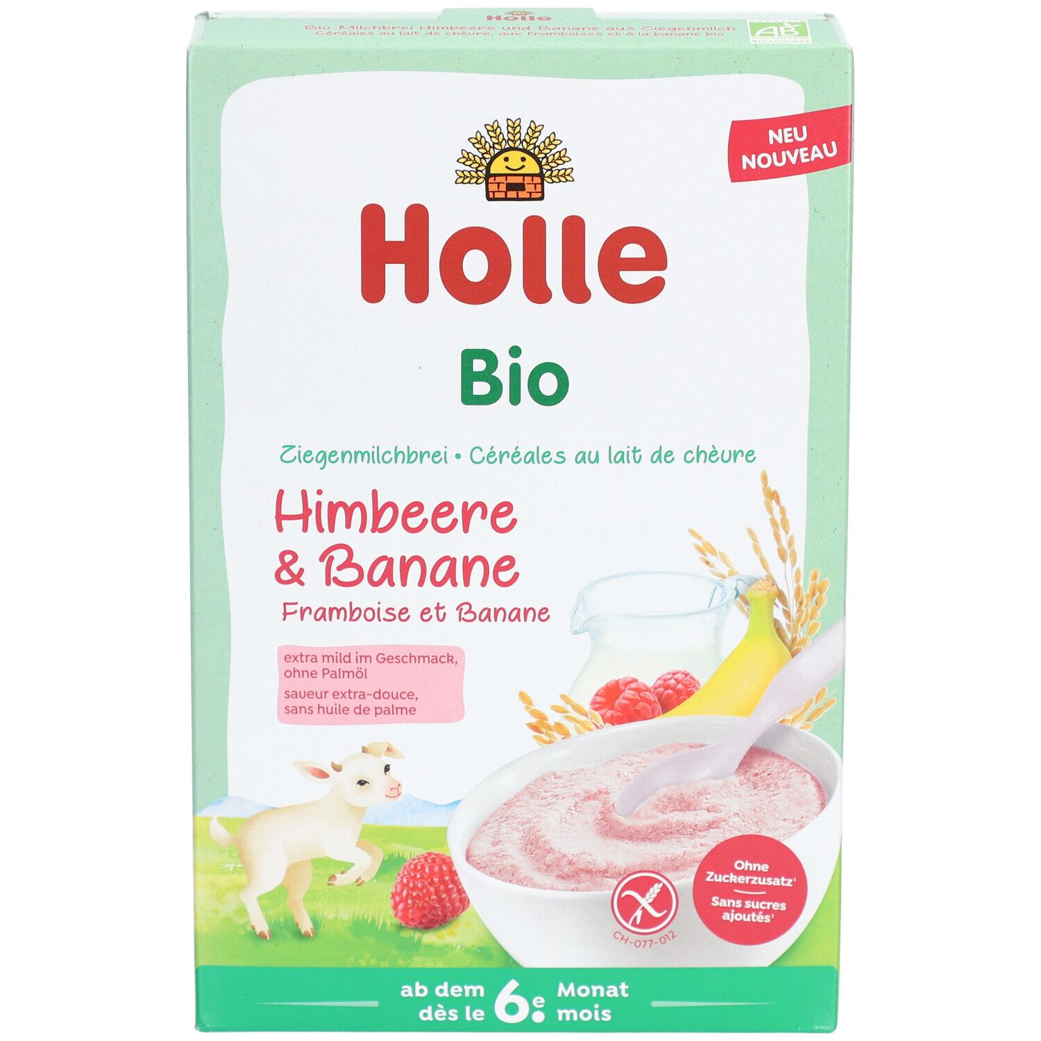 Holle Bio-Milchbrei Himbeere und Banane aus Ziegenmilch