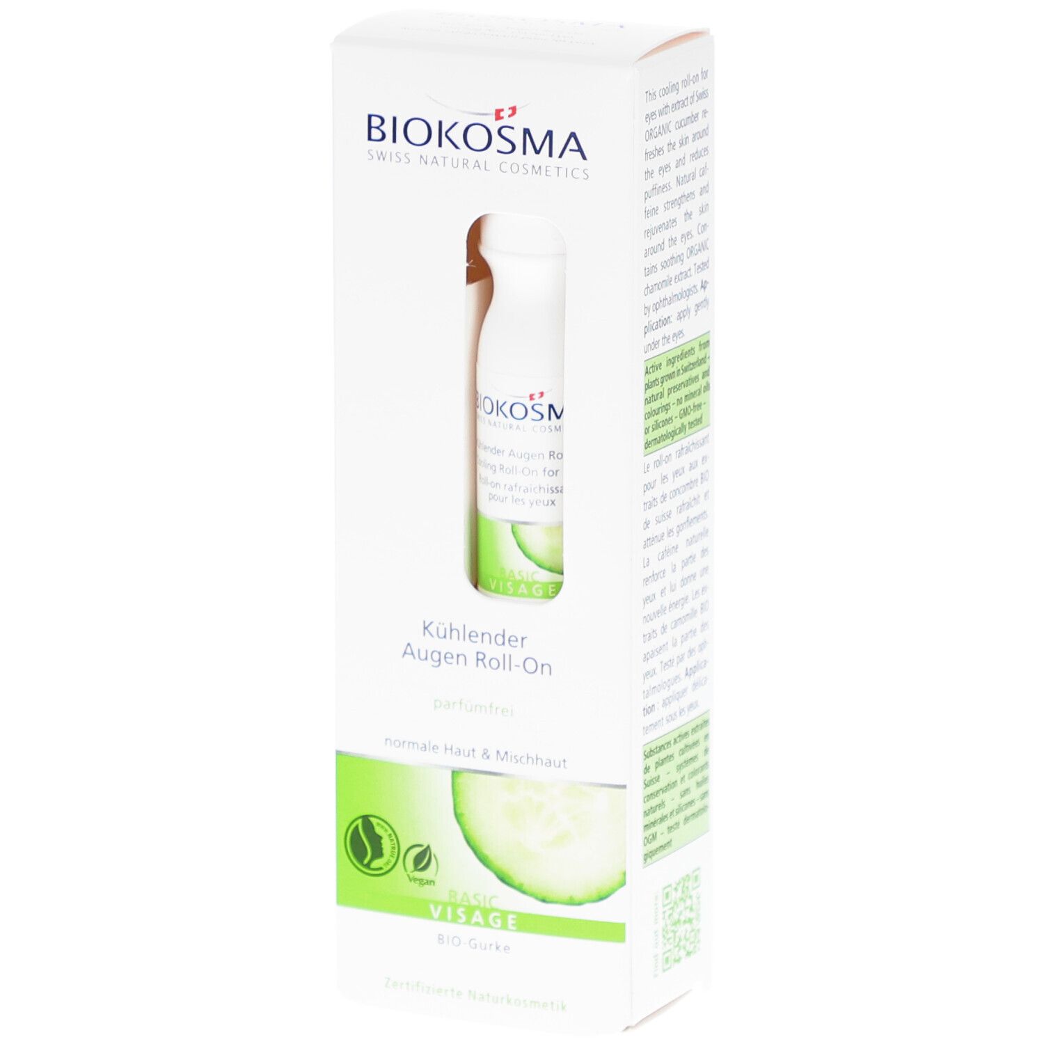 BIOKOSMA BASIC Visage kühlend Augen Roll-on 15 ml