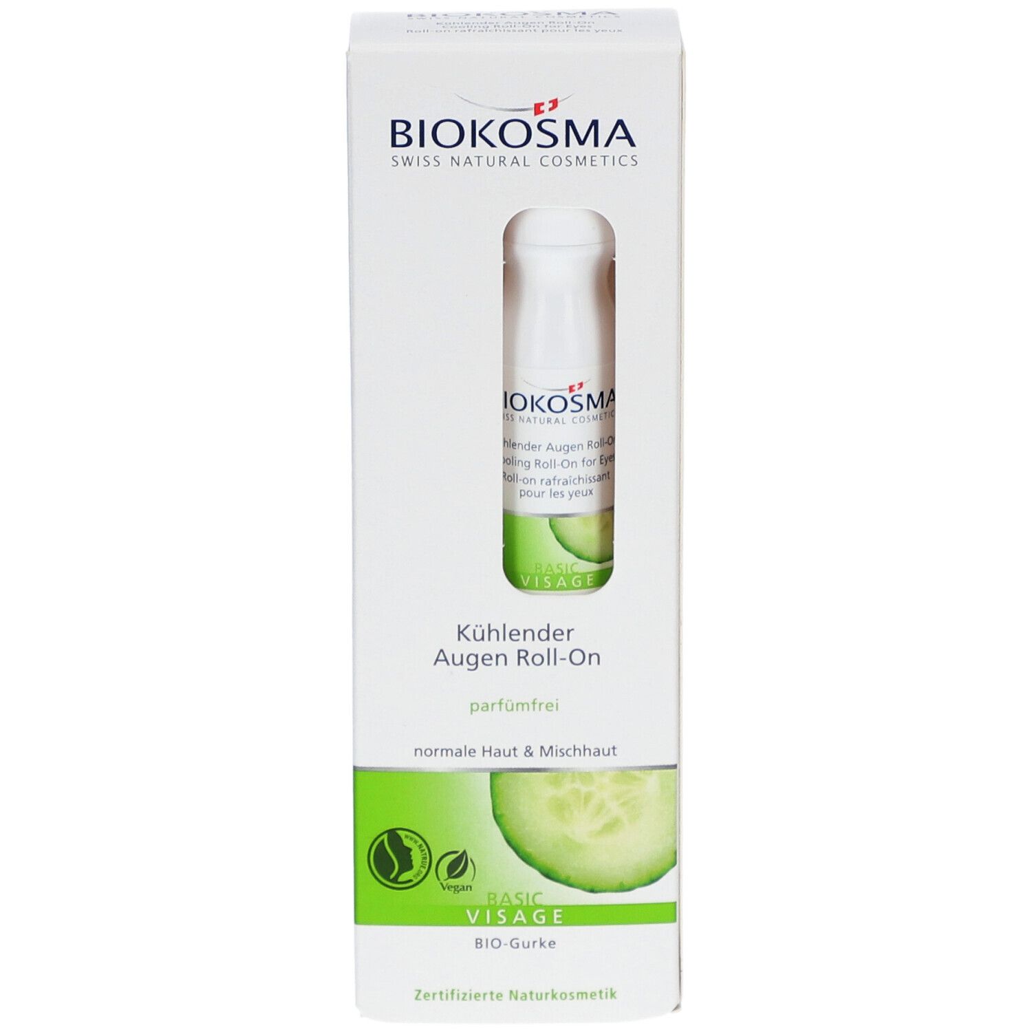 BIOKOSMA BASIC Visage kühlend Augen Roll-on 15 ml