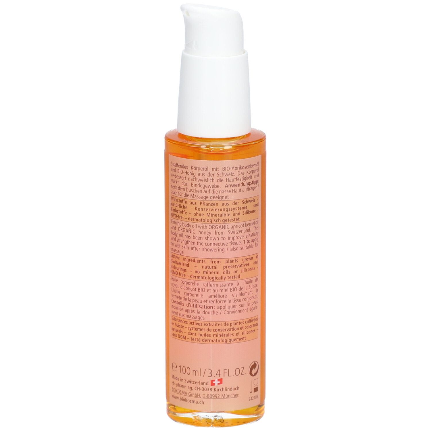 BIOKOSMA Körperöl Aprikose Honig BIO Fl 100 ml