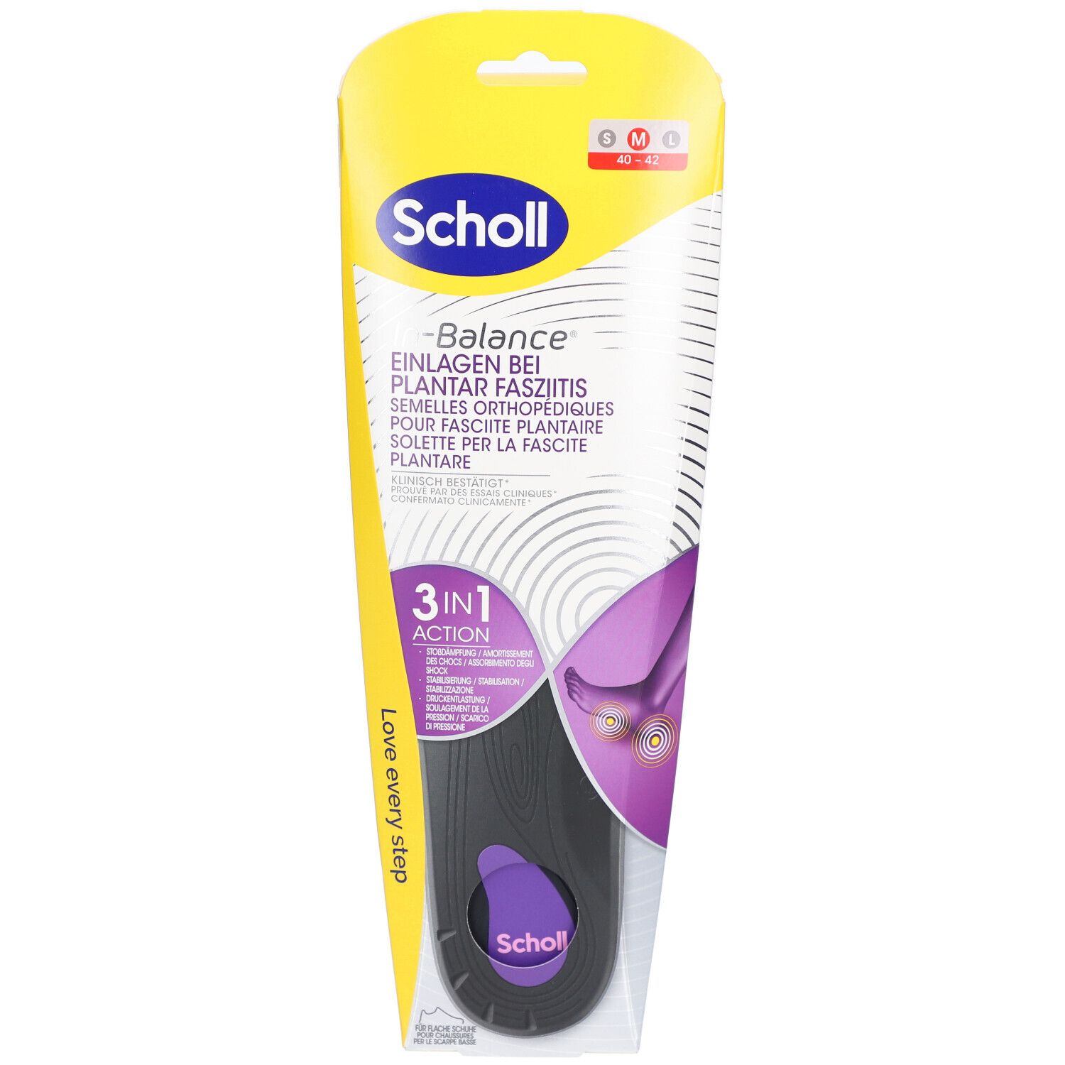Scholl In-Balance® Einlegesohlen bei Plantarfasziitis Größe M