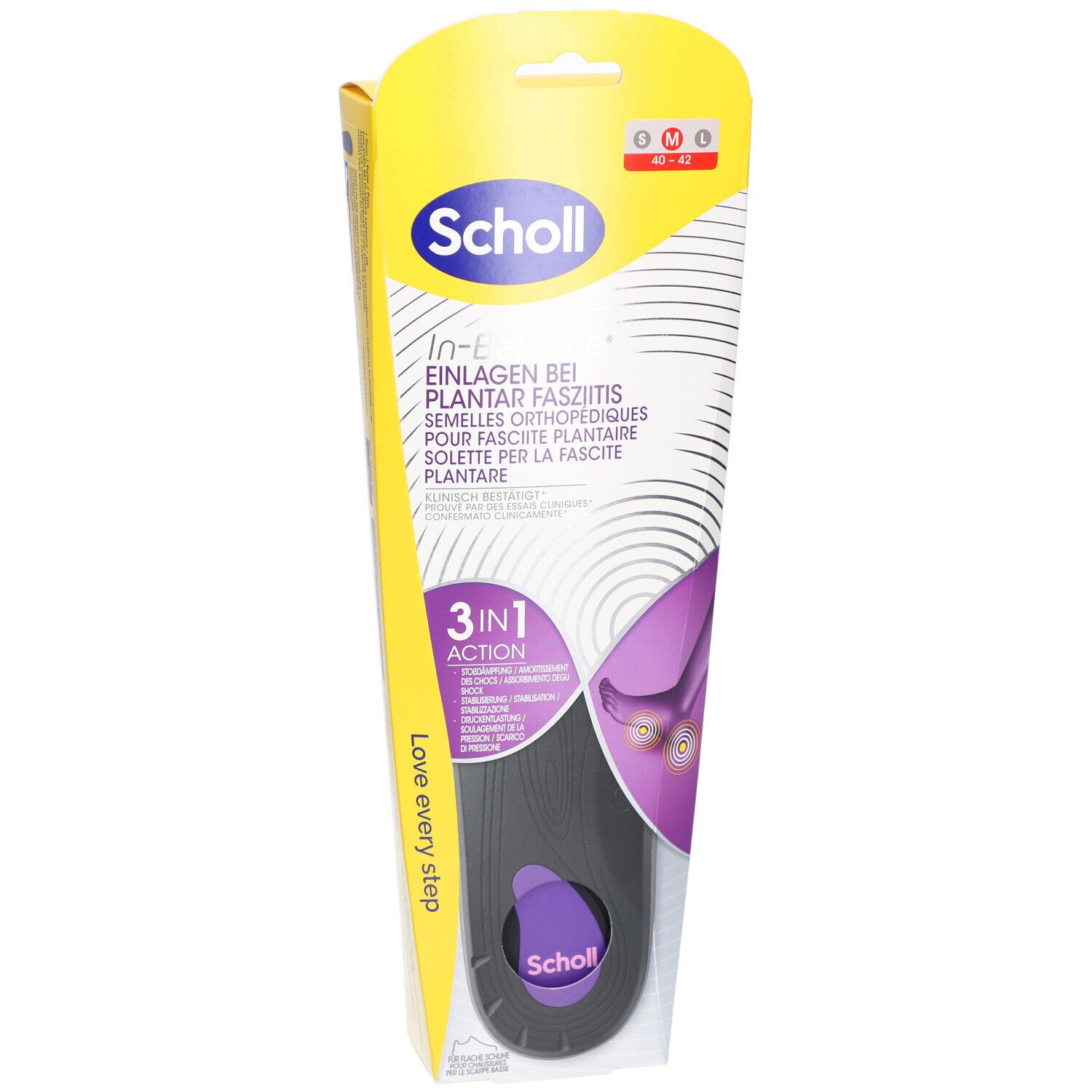 Scholl In-Balance® Einlegesohlen bei Plantarfasziitis Größe M
