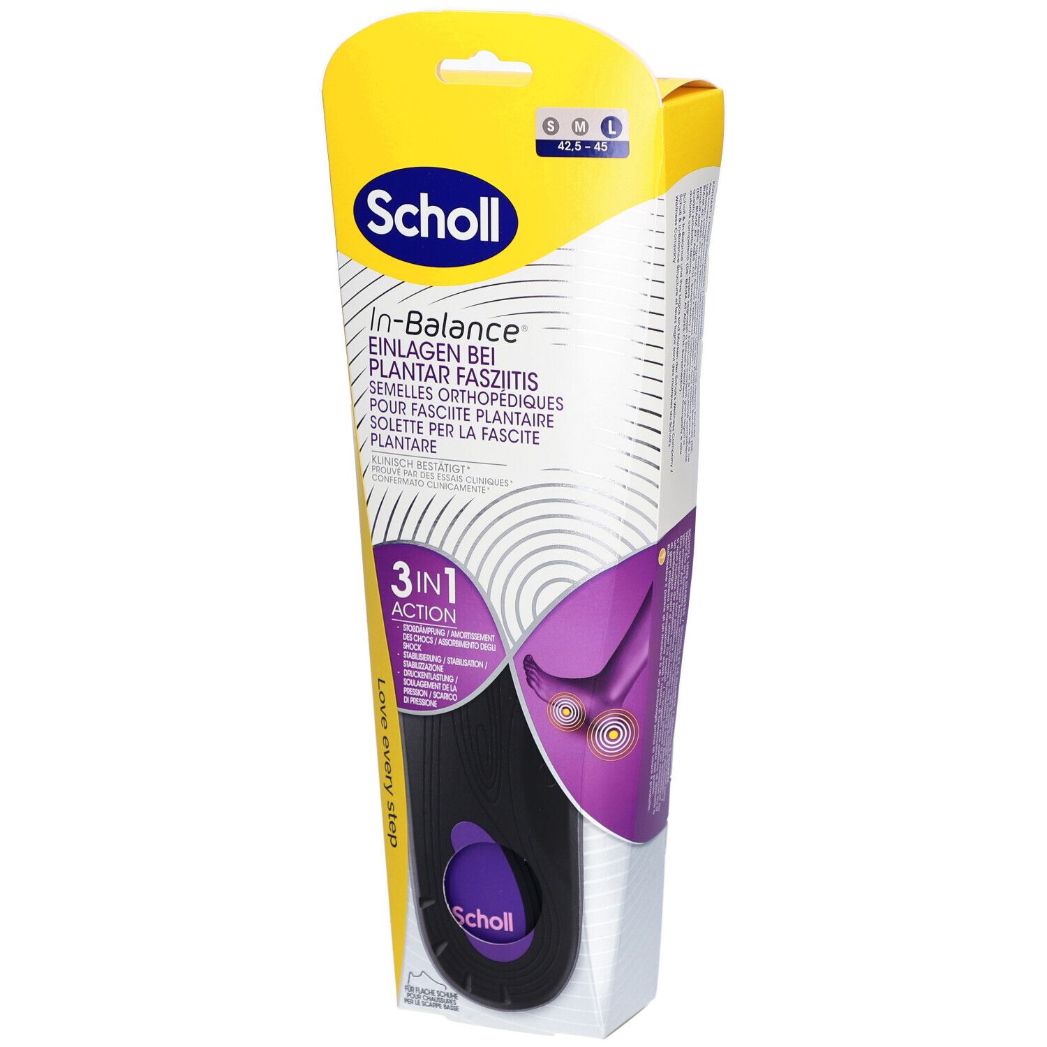 Scholl In-Balance® Einlegesohlen bei Plantarfasziitis Größe L