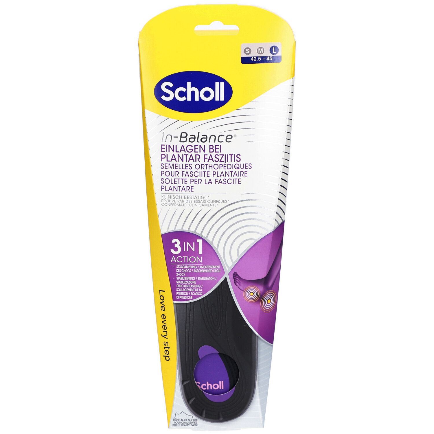 Scholl In-Balance® Einlegesohlen bei Plantarfasziitis Größe L