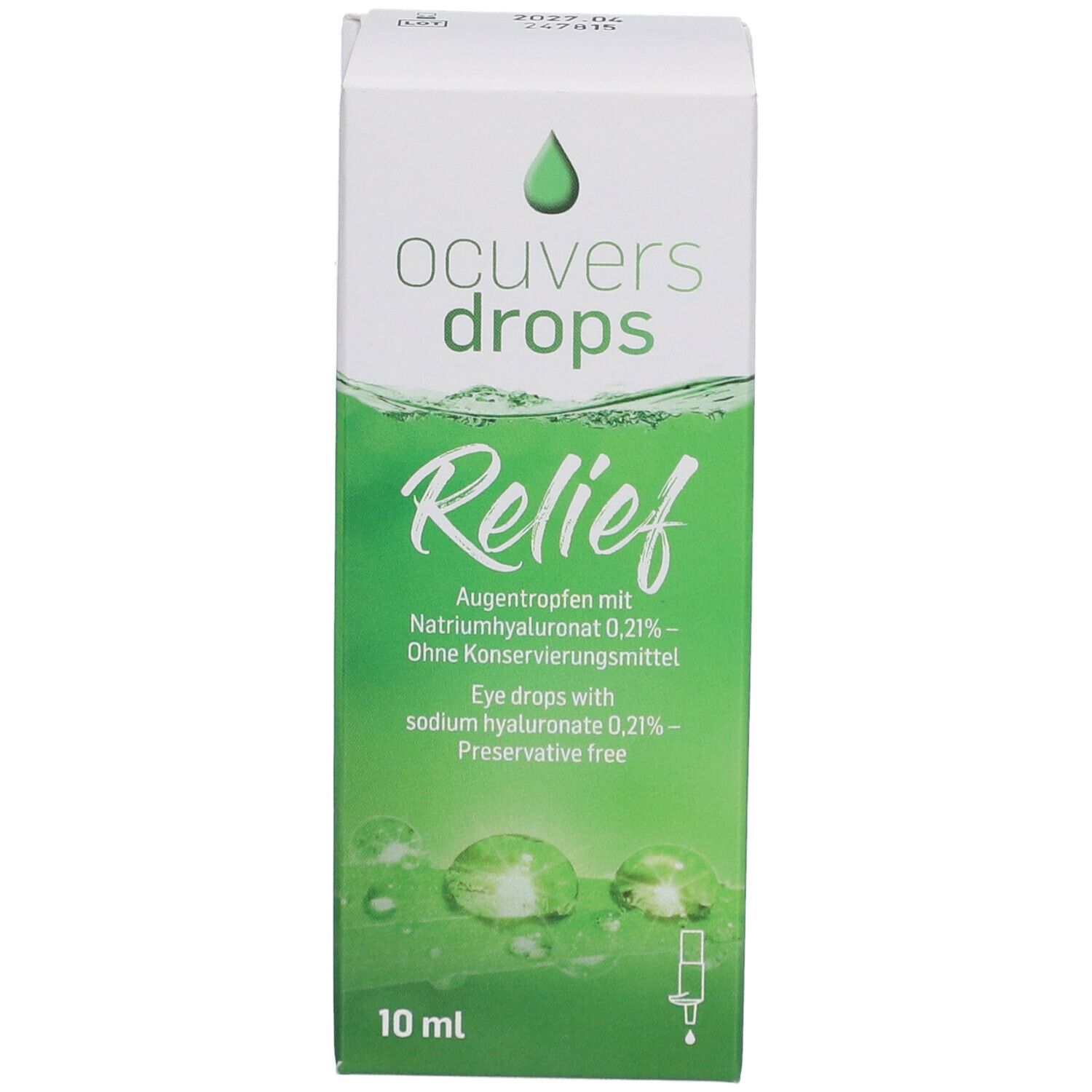 Ocuvers Drops Relief Gouttes pour les yeux avec hyaluronate de sodium