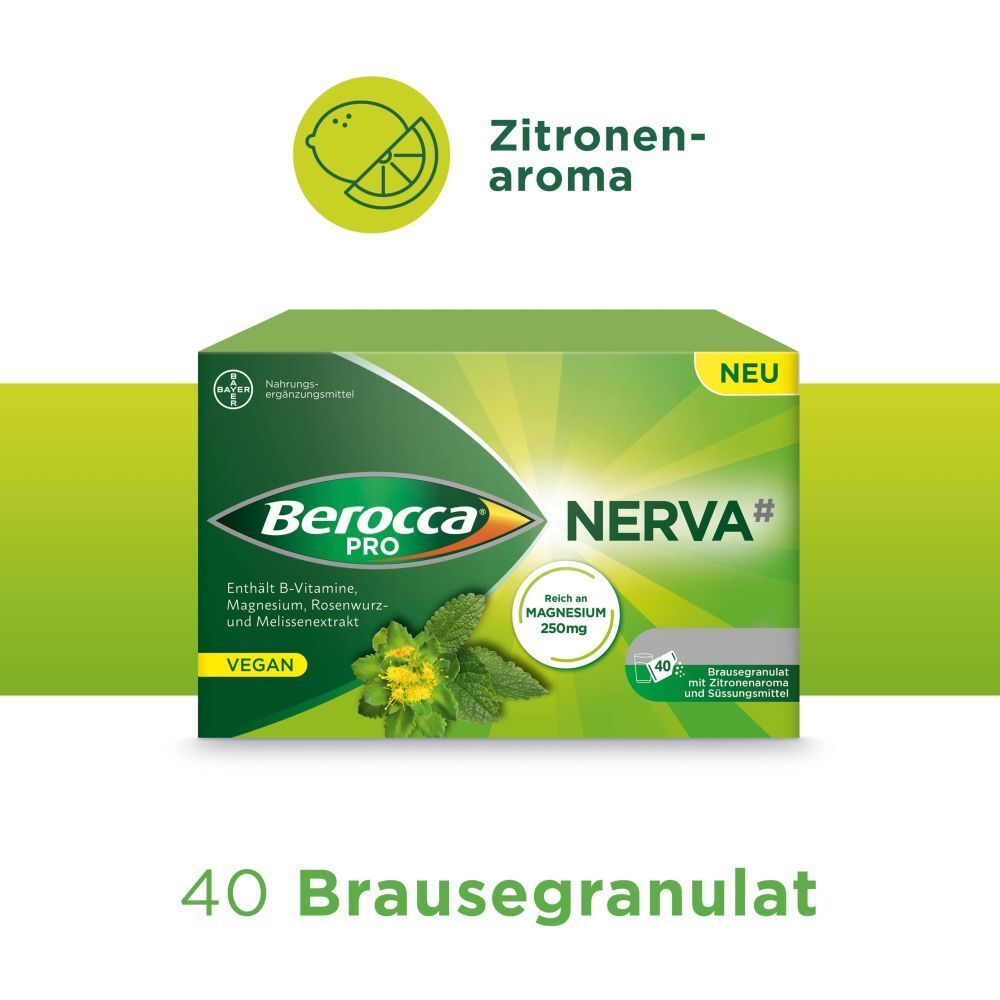 Berocca PRO NERVA Brausegranulat mit Magnesium 250 mg