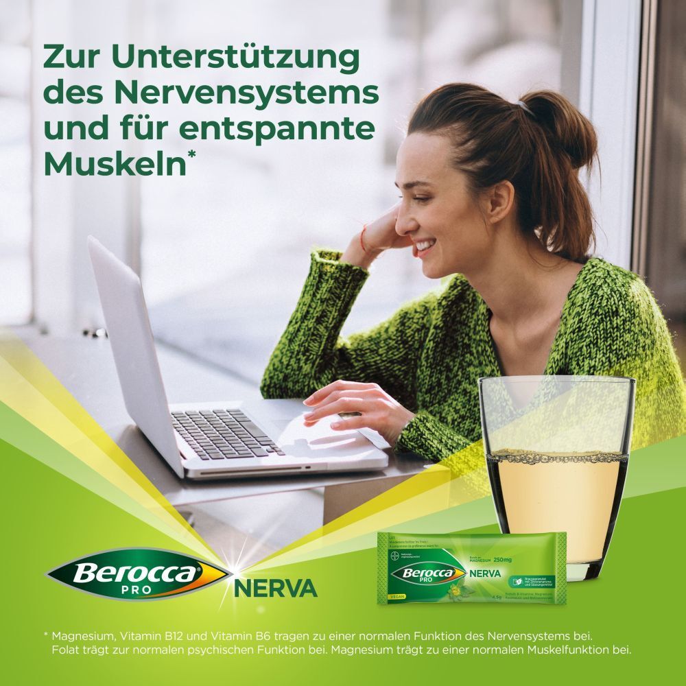 Berocca PRO NERVA Brausegranulat mit Magnesium 250 mg