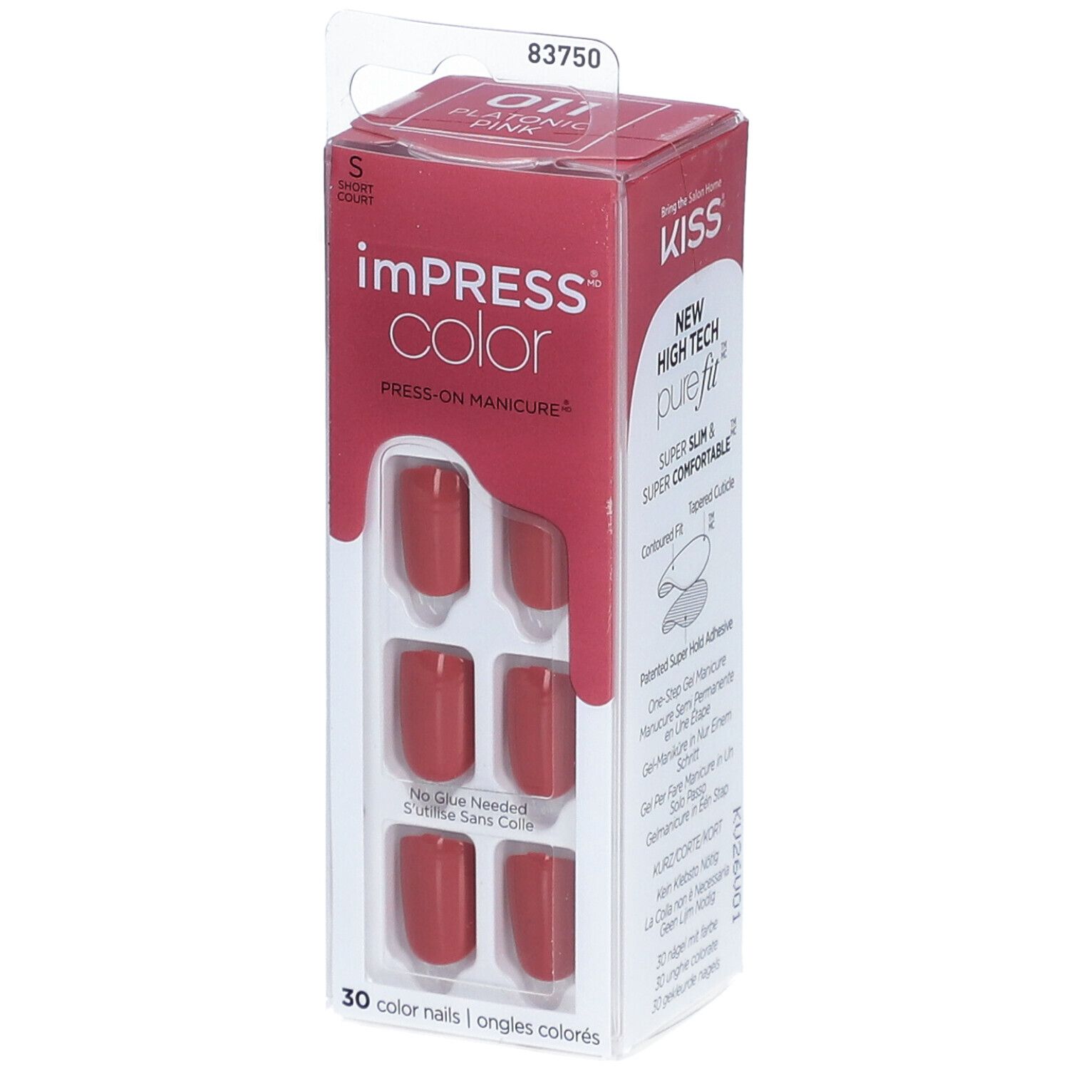 KISS ImPress Color Press-on Manicure Falsche farbige Nägel Kurz - Pink