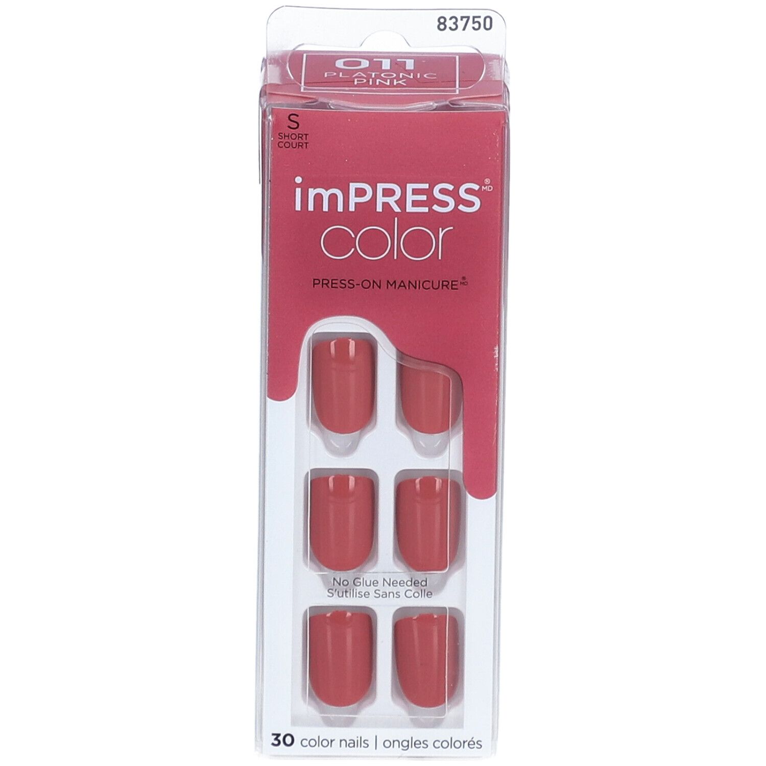 KISS ImPress Color Press-on Manicure Falsche farbige Nägel Kurz - Pink