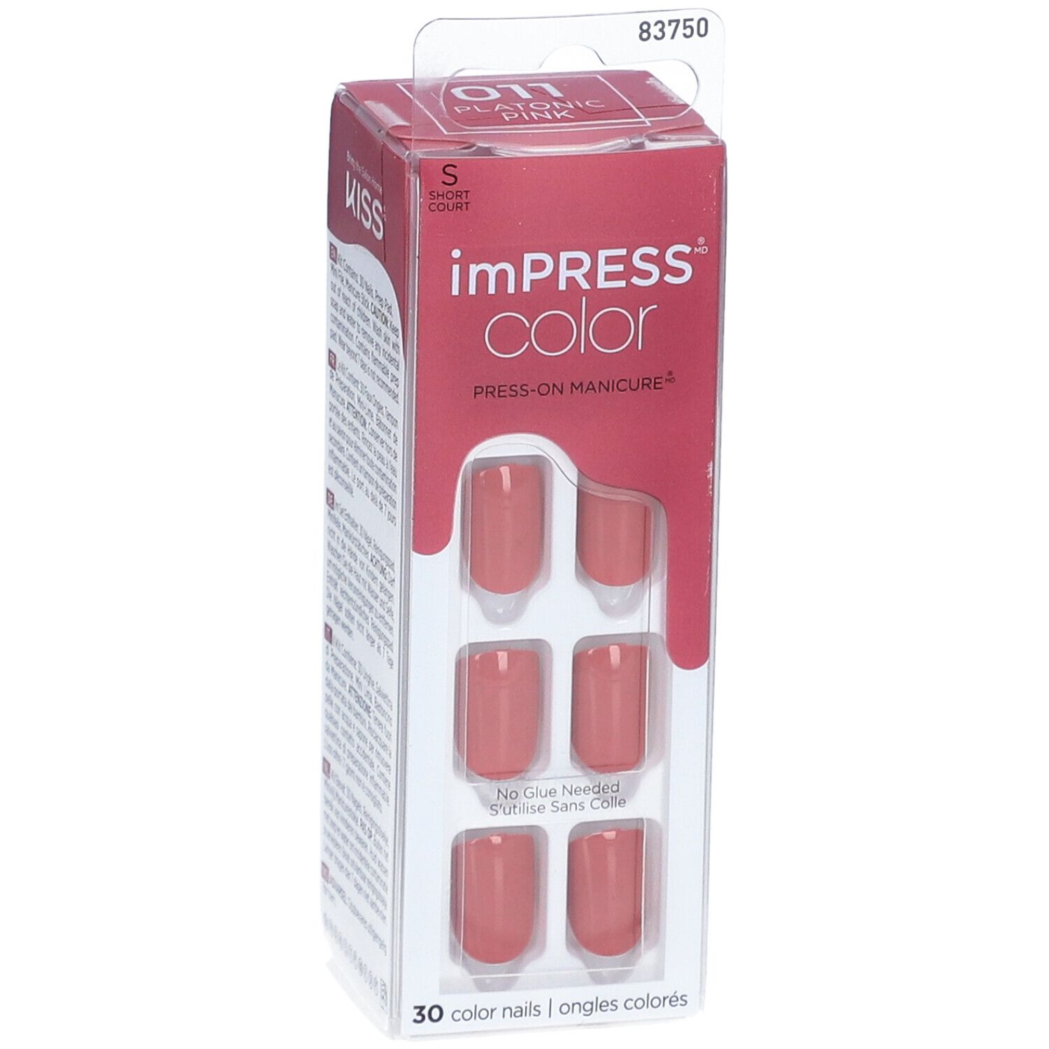 KISS ImPress Color Press-on Manicure Falsche farbige Nägel Kurz - Pink