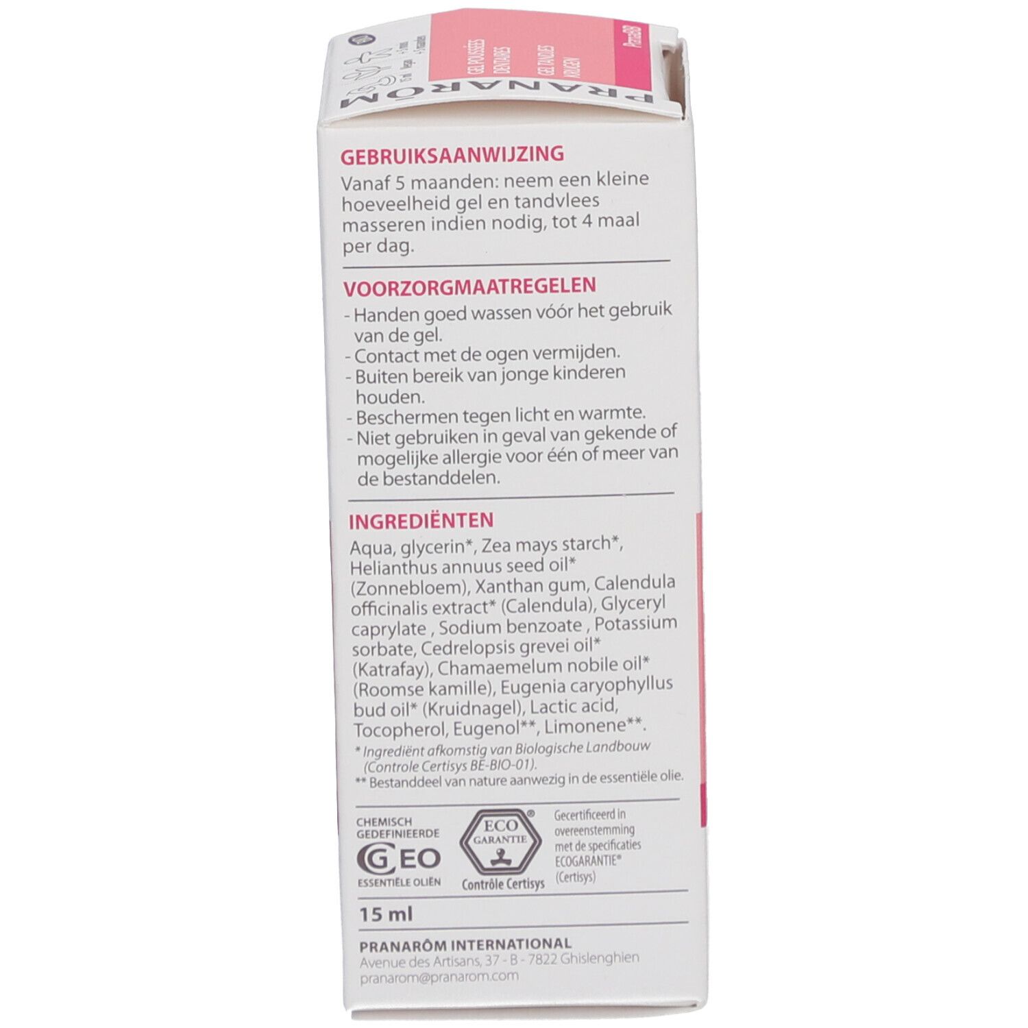 Pranarom PranaBB Gel gingival Poussée dentaire