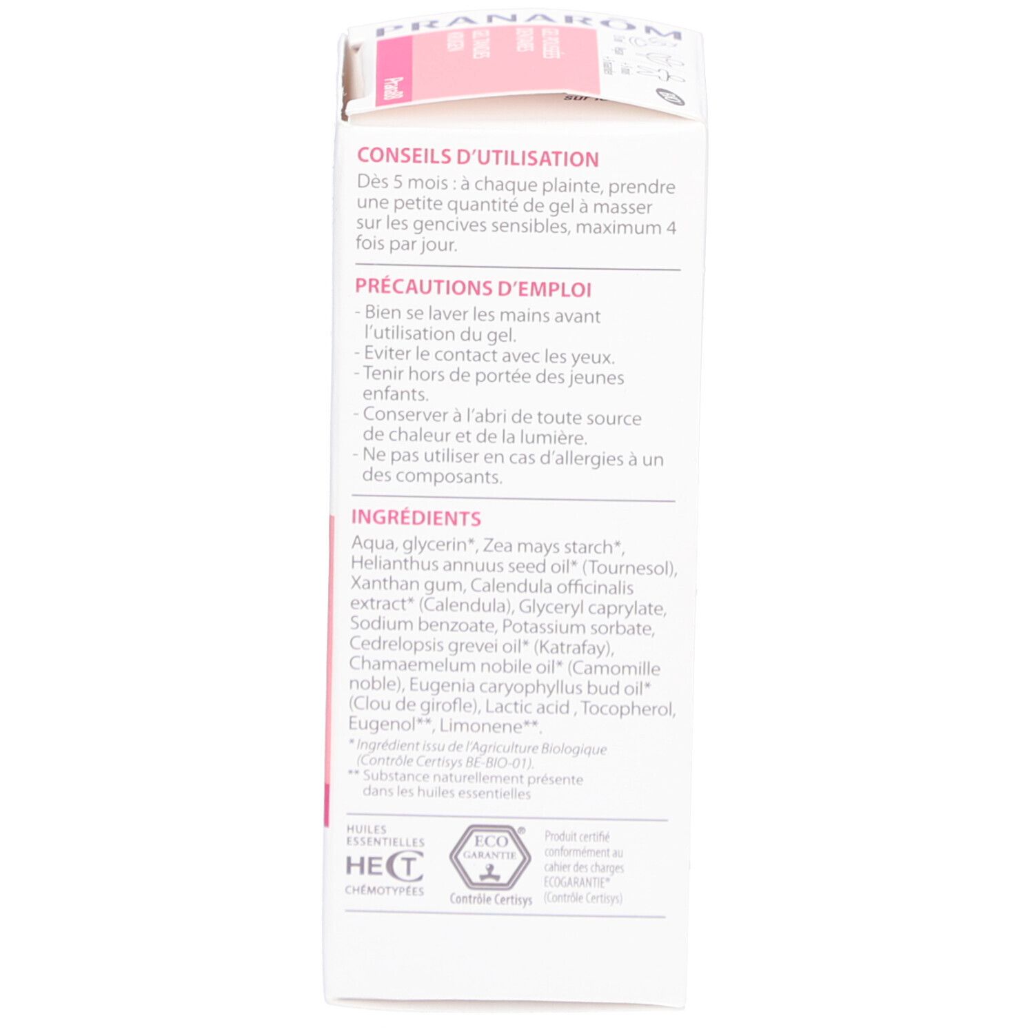 Pranarom PranaBB Gel gingival Poussée dentaire