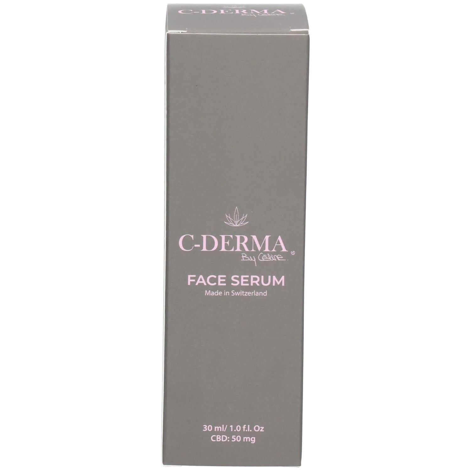 Verpackung des C-DERMA Gesichtsserums, 30 ml, 50 mg CBD.