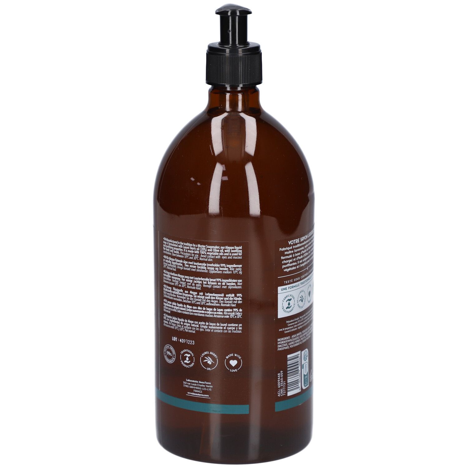 BeauTerra Savon Liquide de Marseille - Alep 1L