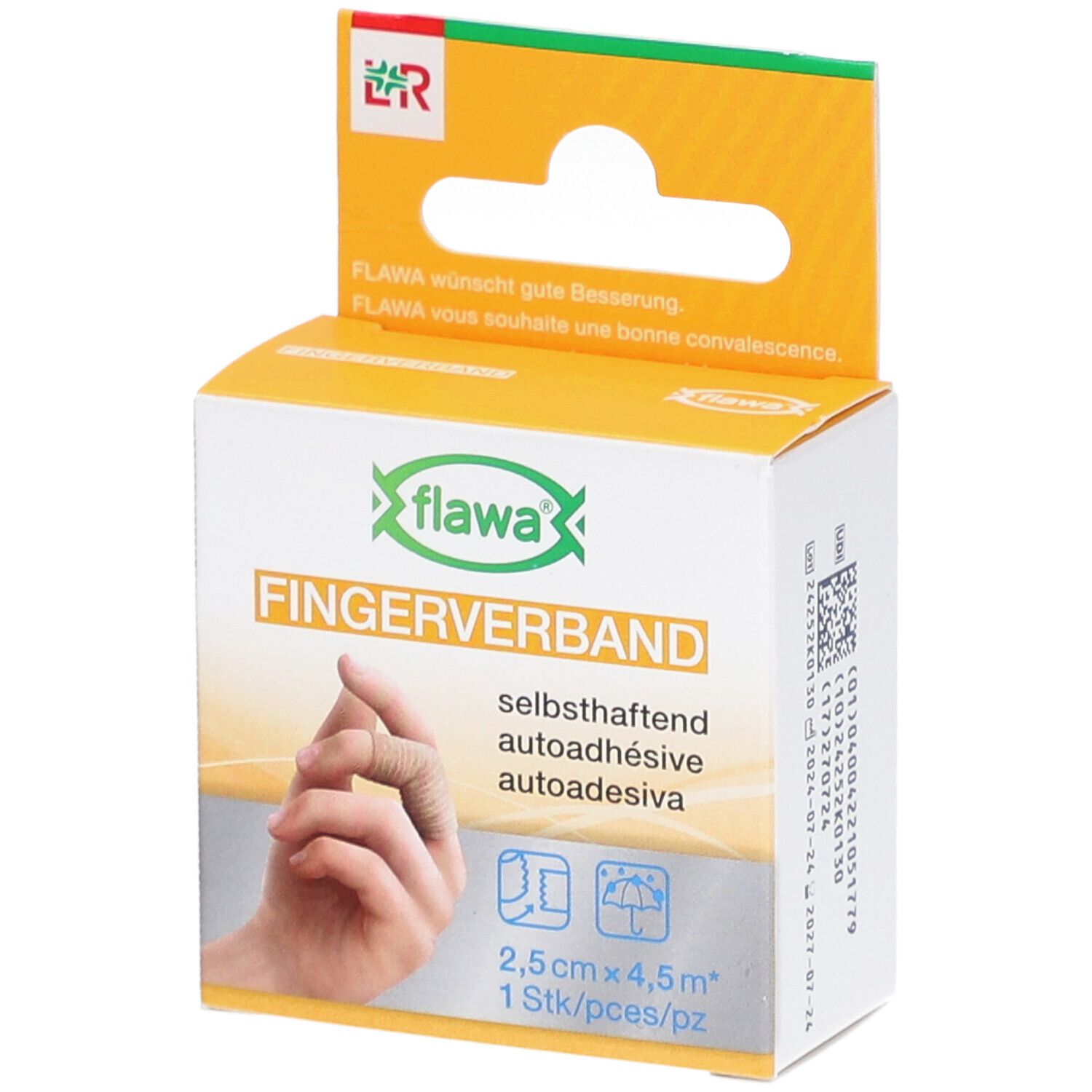 FLAWA Fingerverband selbsthaftende Fixierbinde für Finger 2,5 cm x 4,5 m