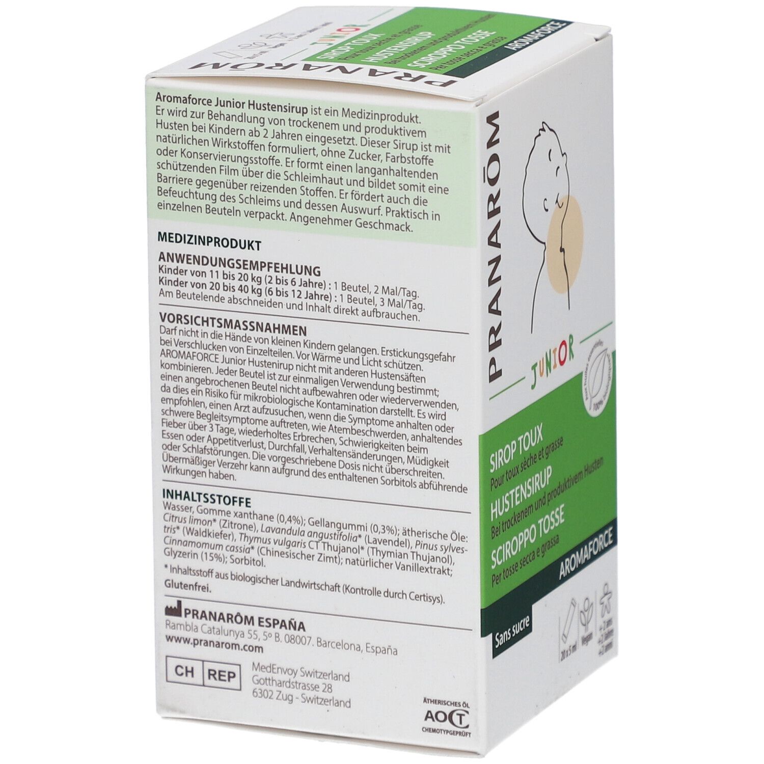 Pranarom Aromaforce Junior Hustensirup für Kinder