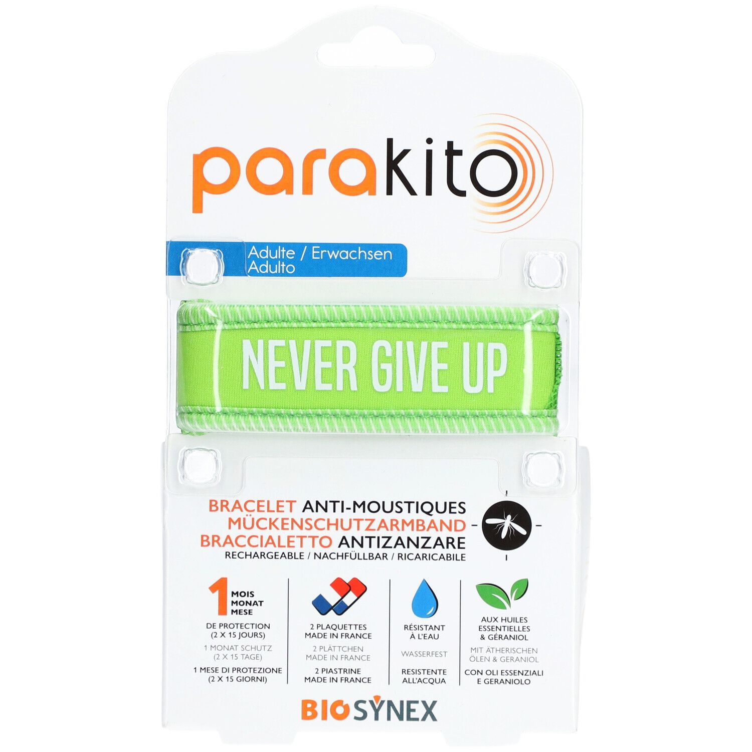 PARAKITO Armband Erwachsene Never Give Up grün