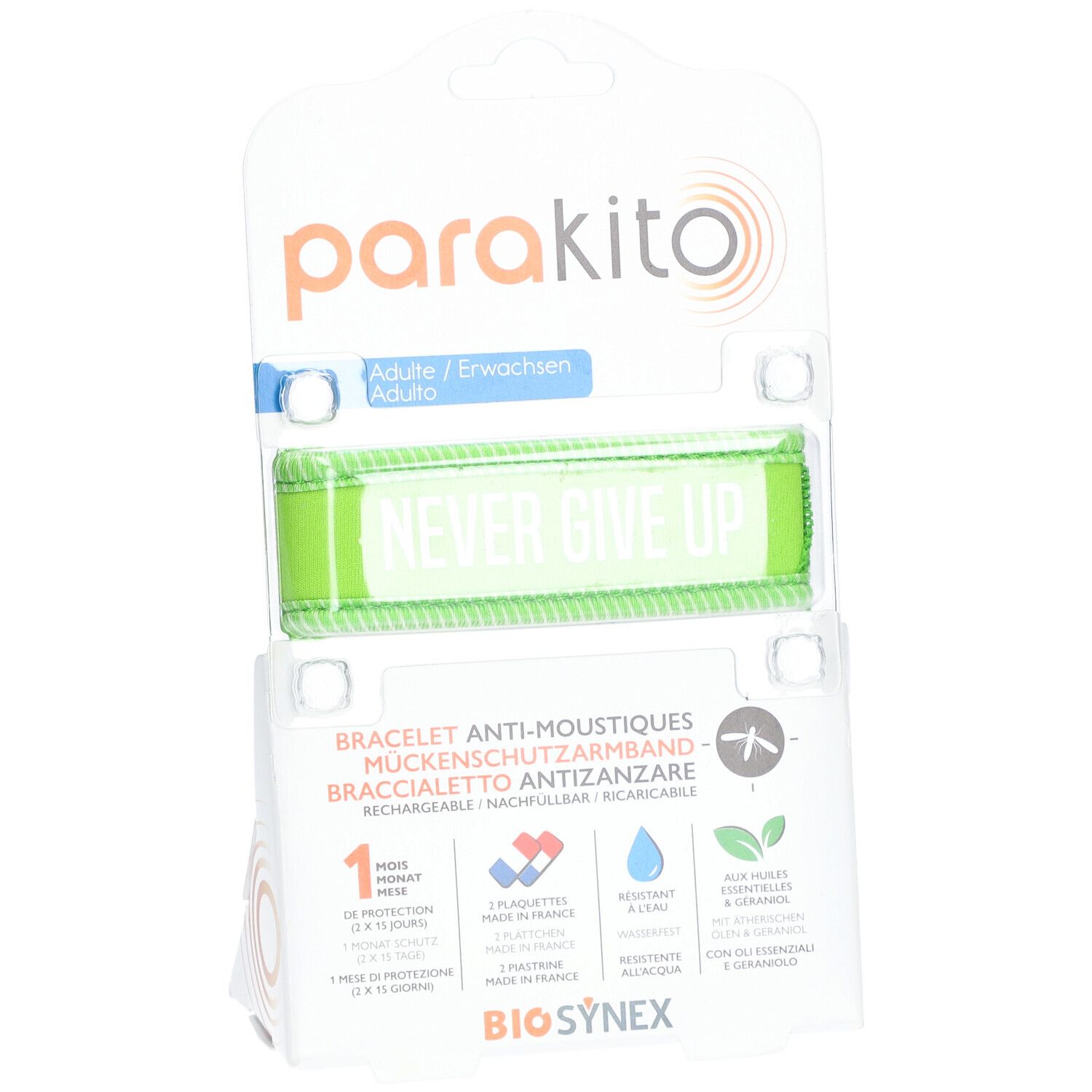 PARAKITO Armband Erwachsene Never Give Up grün