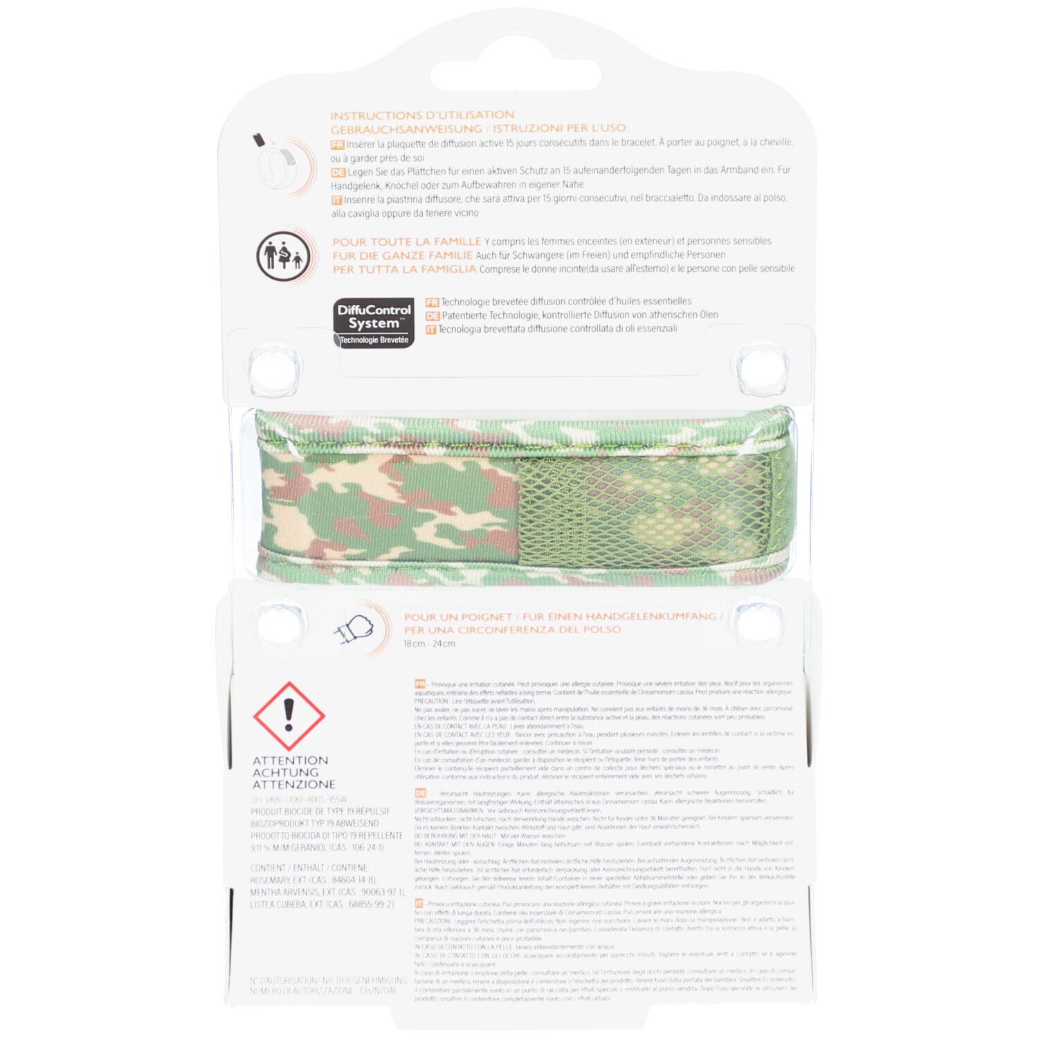 PARAKITO Bracelet Anti-moustiques Adulte Camouflage
