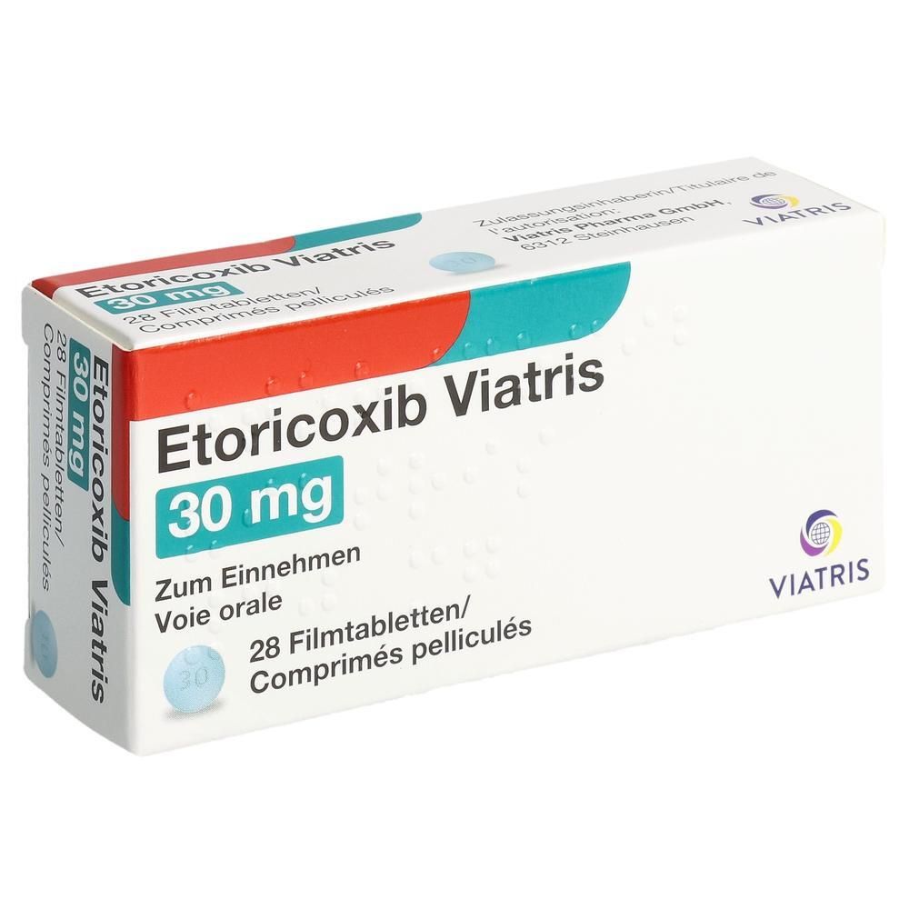 Etoricoxib Viatris 30 mg Filmtabletten, 28 Stück.