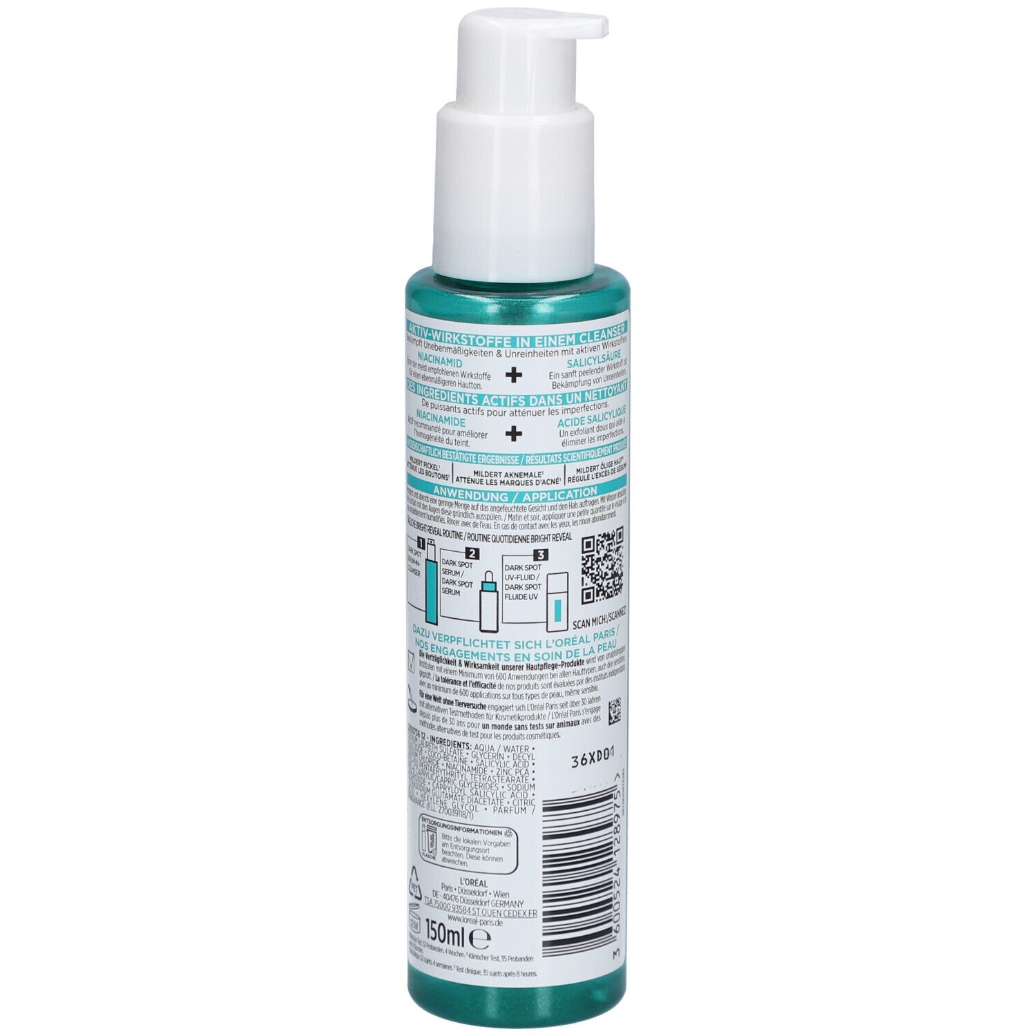 L'Oréal Paris Bright Reveal Reiniger Serum gegen Pigmentflecken Niacinamide