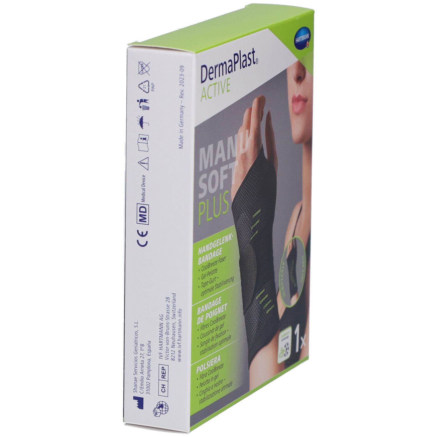 DermaPlast Active Manu Soft Plus Handgelenkbandage Größe 3