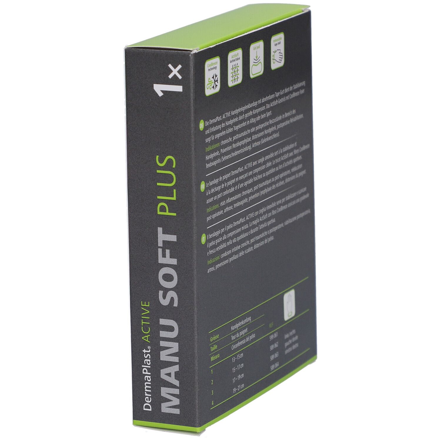 DermaPlast Active Manu Soft Plus Handgelenkbandage Größe 3