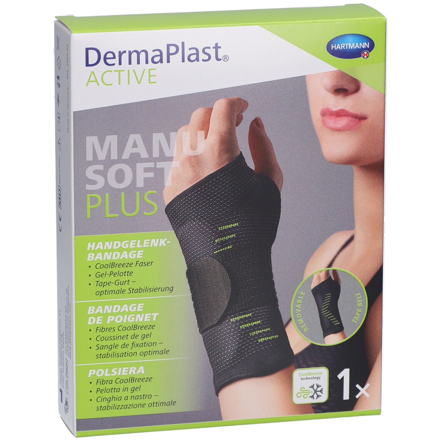 DermaPlast Active Manu Soft Plus Handgelenkbandage Größe 3