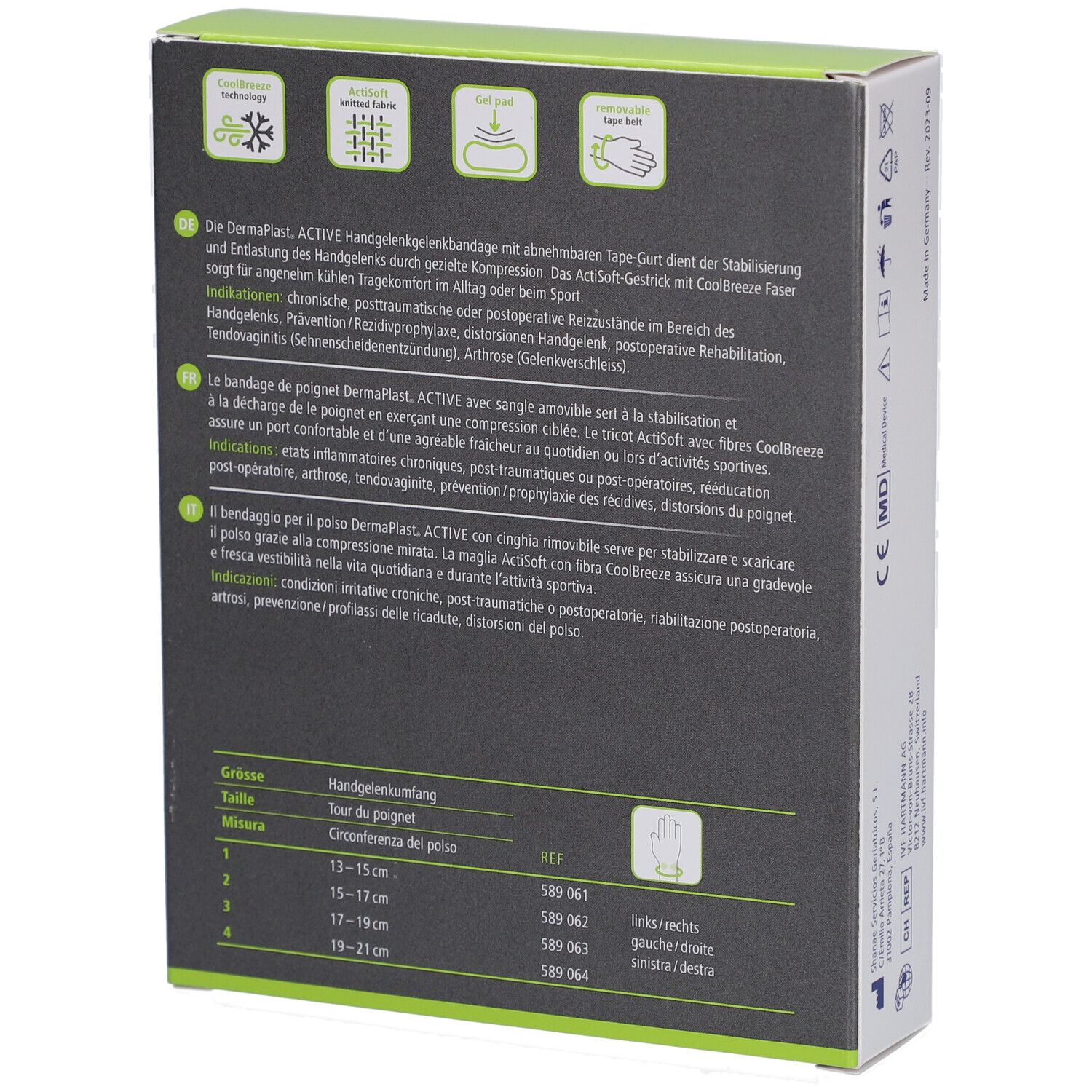 DermaPlast Active Manu Soft Plus Handgelenkbandage Größe 4