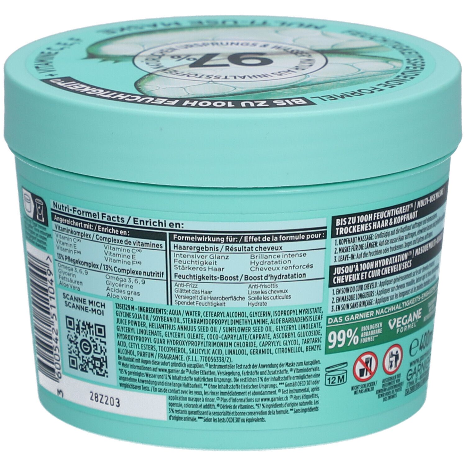 GARNIER FRUCTIS Hair Food 3-in-1-Haarmaske mit Aloe Vera