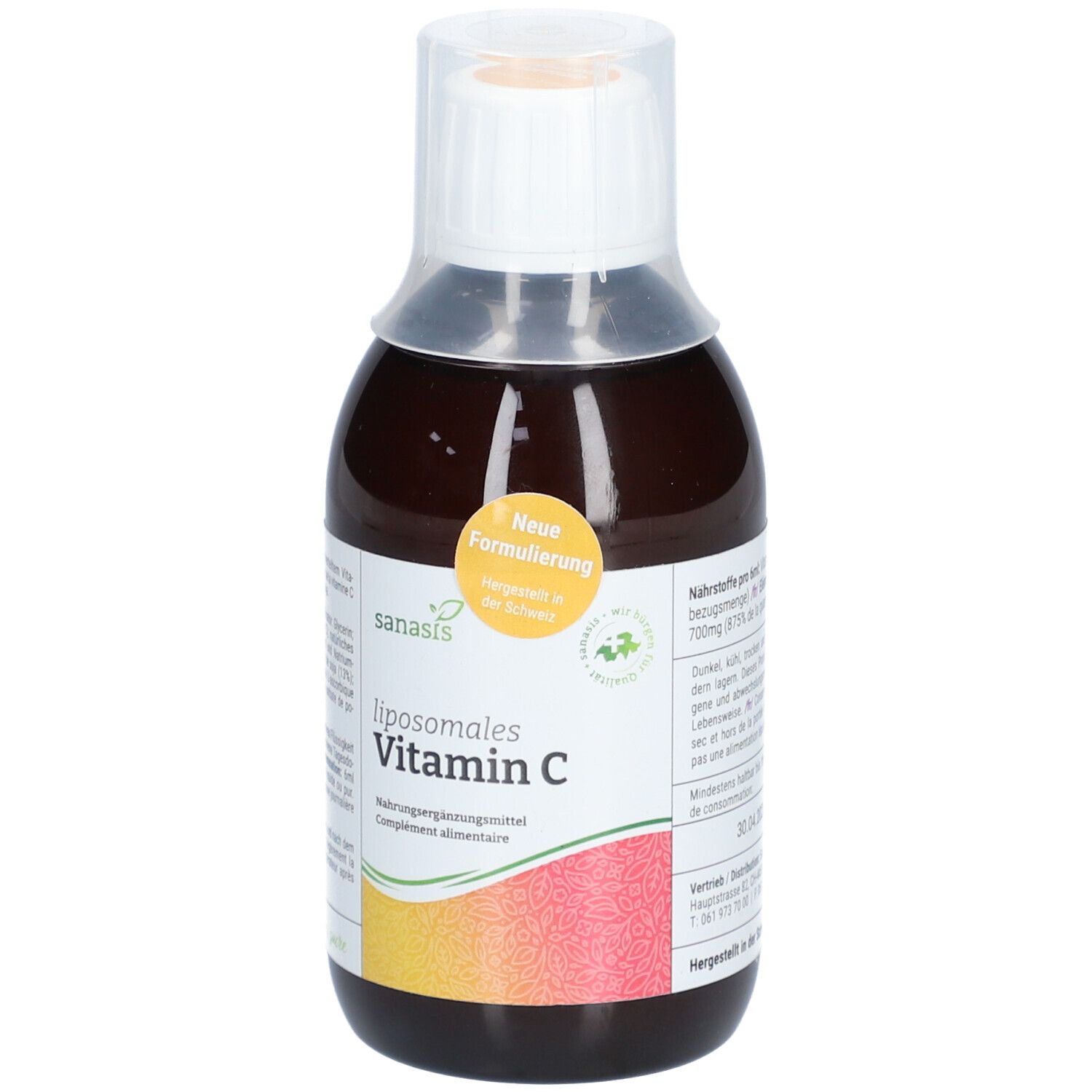 Sanasis liposomal Vitamin C complément liquide sans sucre