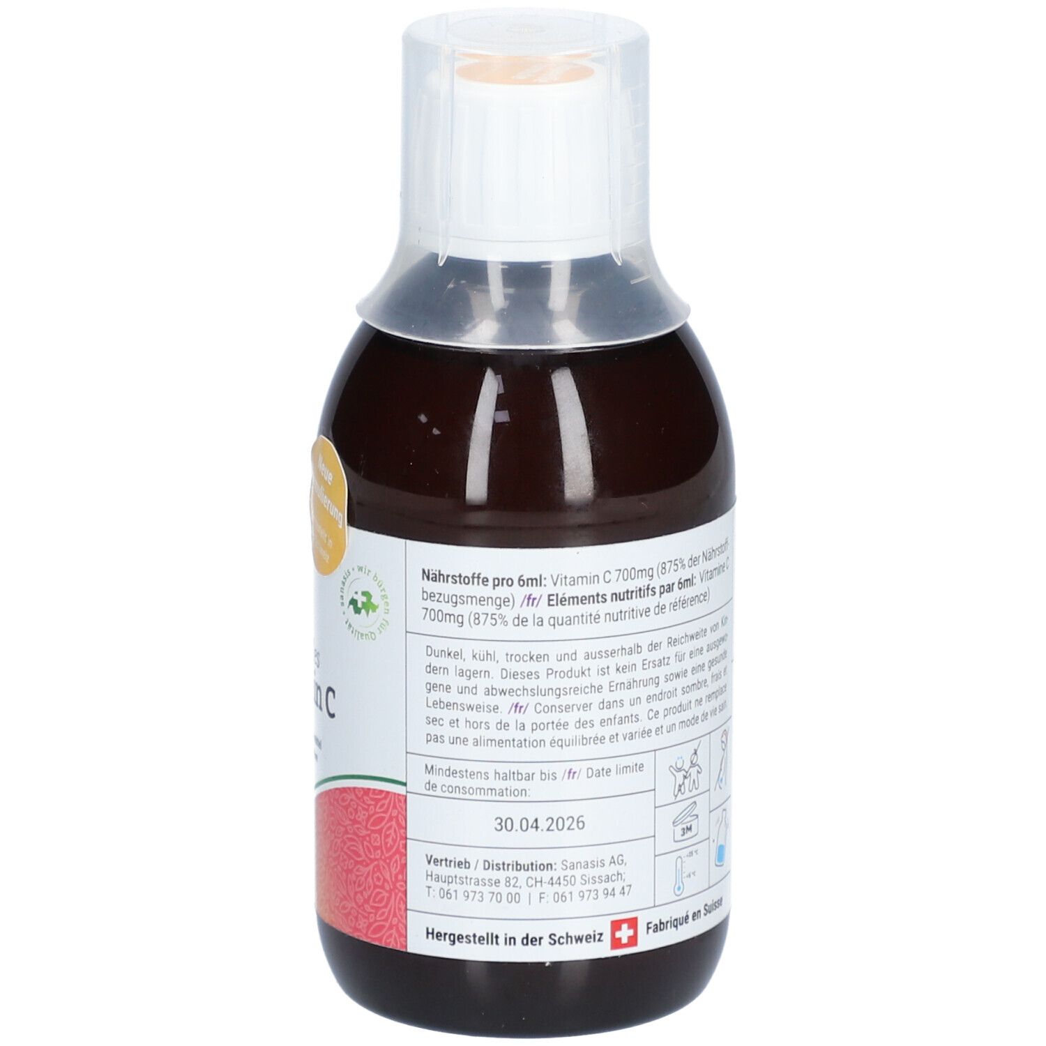 Sanasis liposomal Vitamin C complément liquide sans sucre