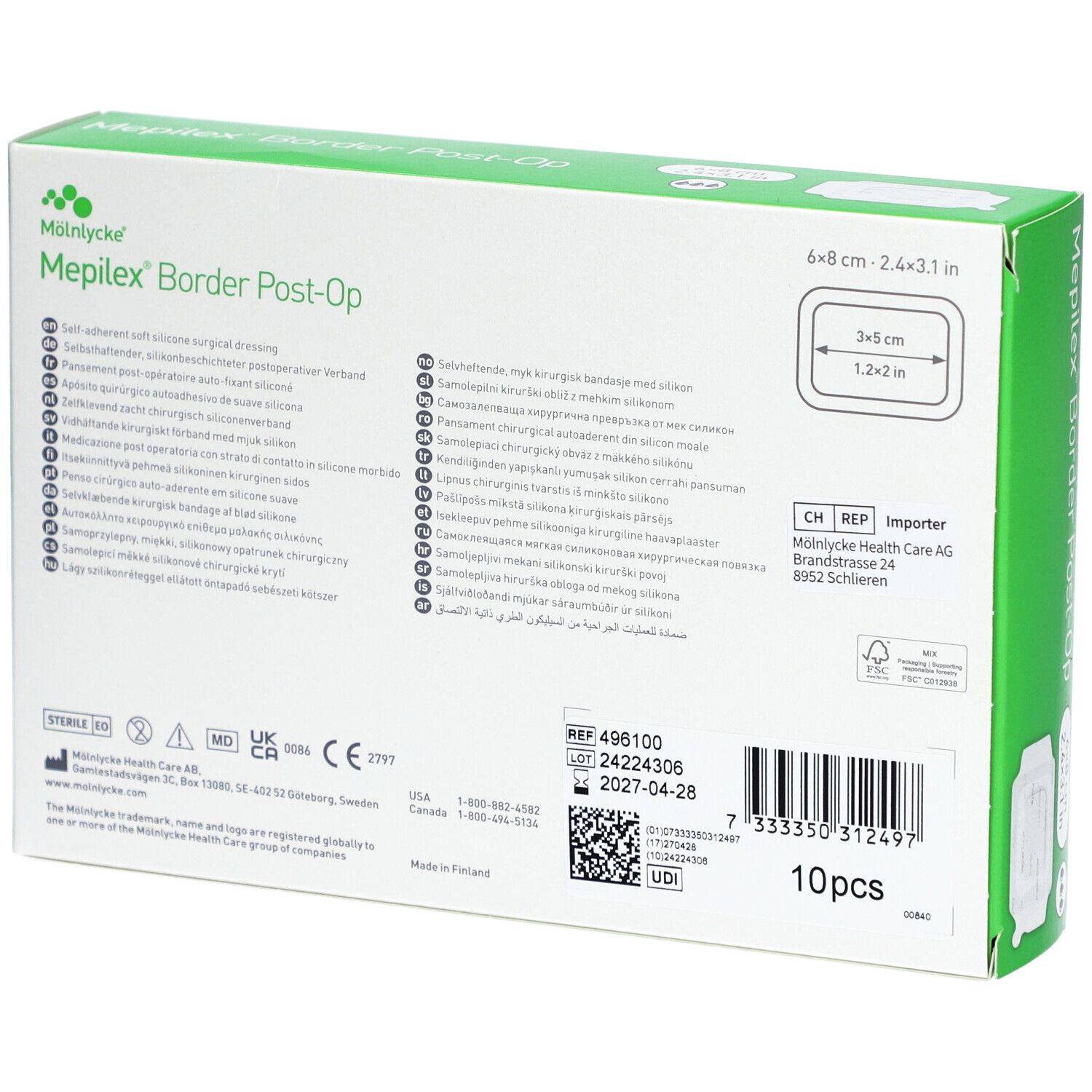 MEPILEX Border Post OP 6x8cm (neu) 10 Stk