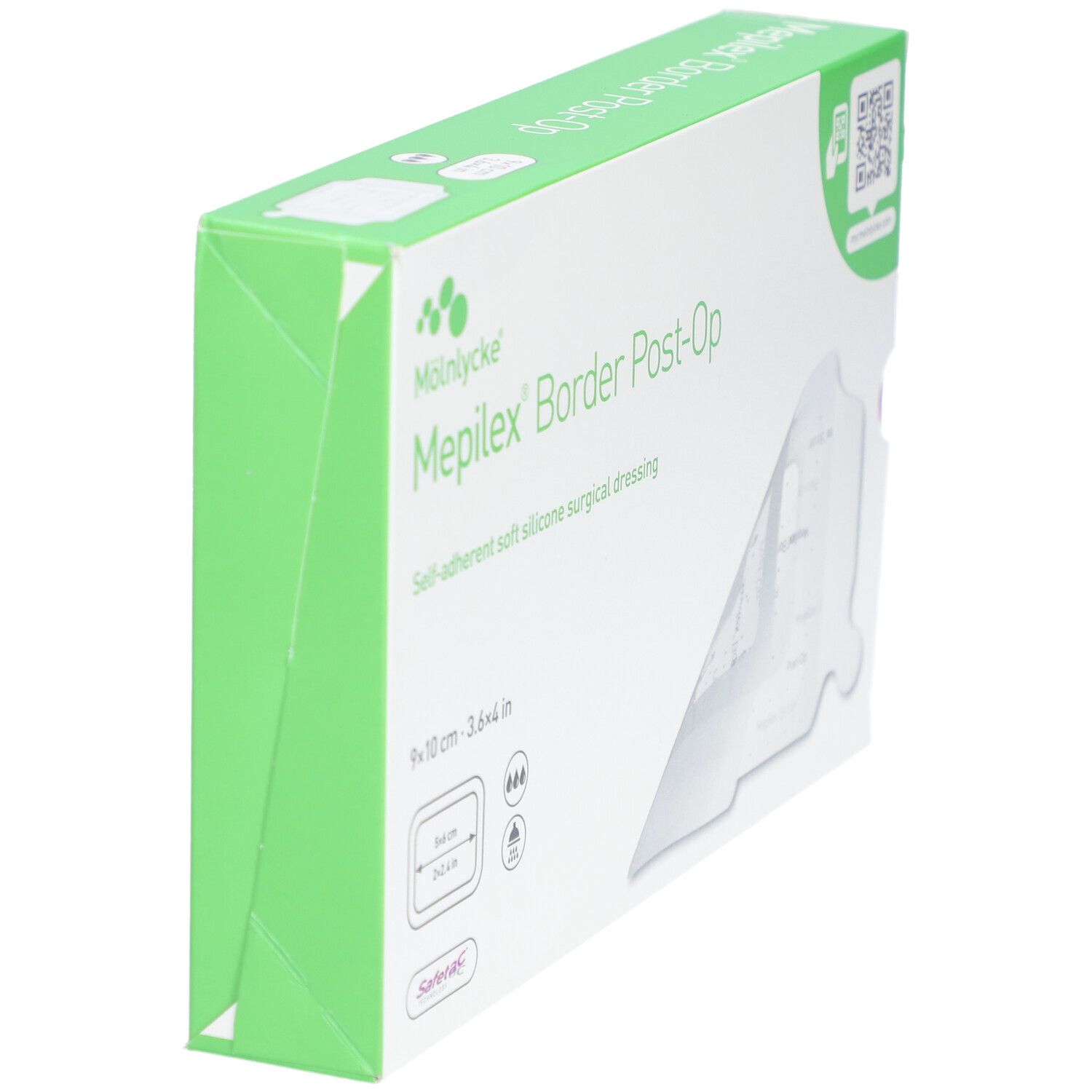 MÖLNLYCKE Mepilex® Border Post-Op - Pansement post-opératoire auto-fixant siliconé 9 x 10 cm