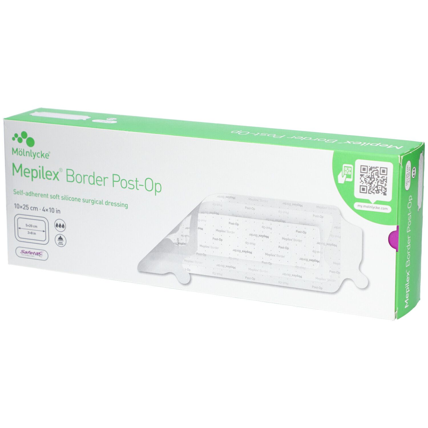 MÖLNLYCKE Mepilex® Border Post-Op - Pansement post-opératoire auto-fixant siliconé 10 x 25 cm