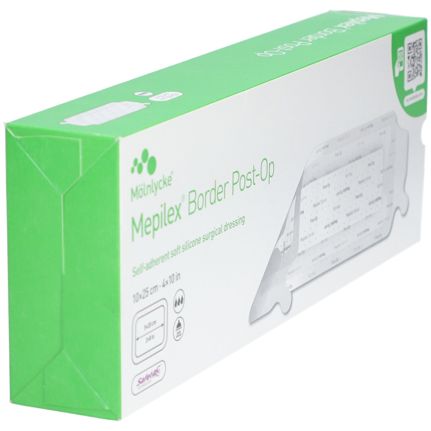 MÖLNLYCKE Mepilex® Border Post-Op - Pansement post-opératoire auto-fixant siliconé 10 x 25 cm