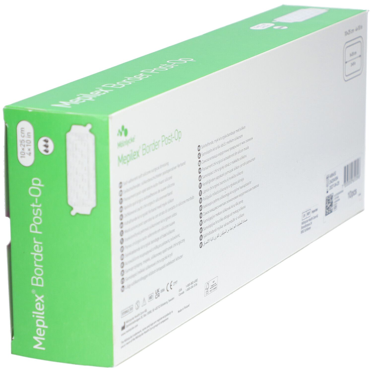MÖLNLYCKE Mepilex® Border Post-Op - Pansement post-opératoire auto-fixant siliconé 10 x 25 cm